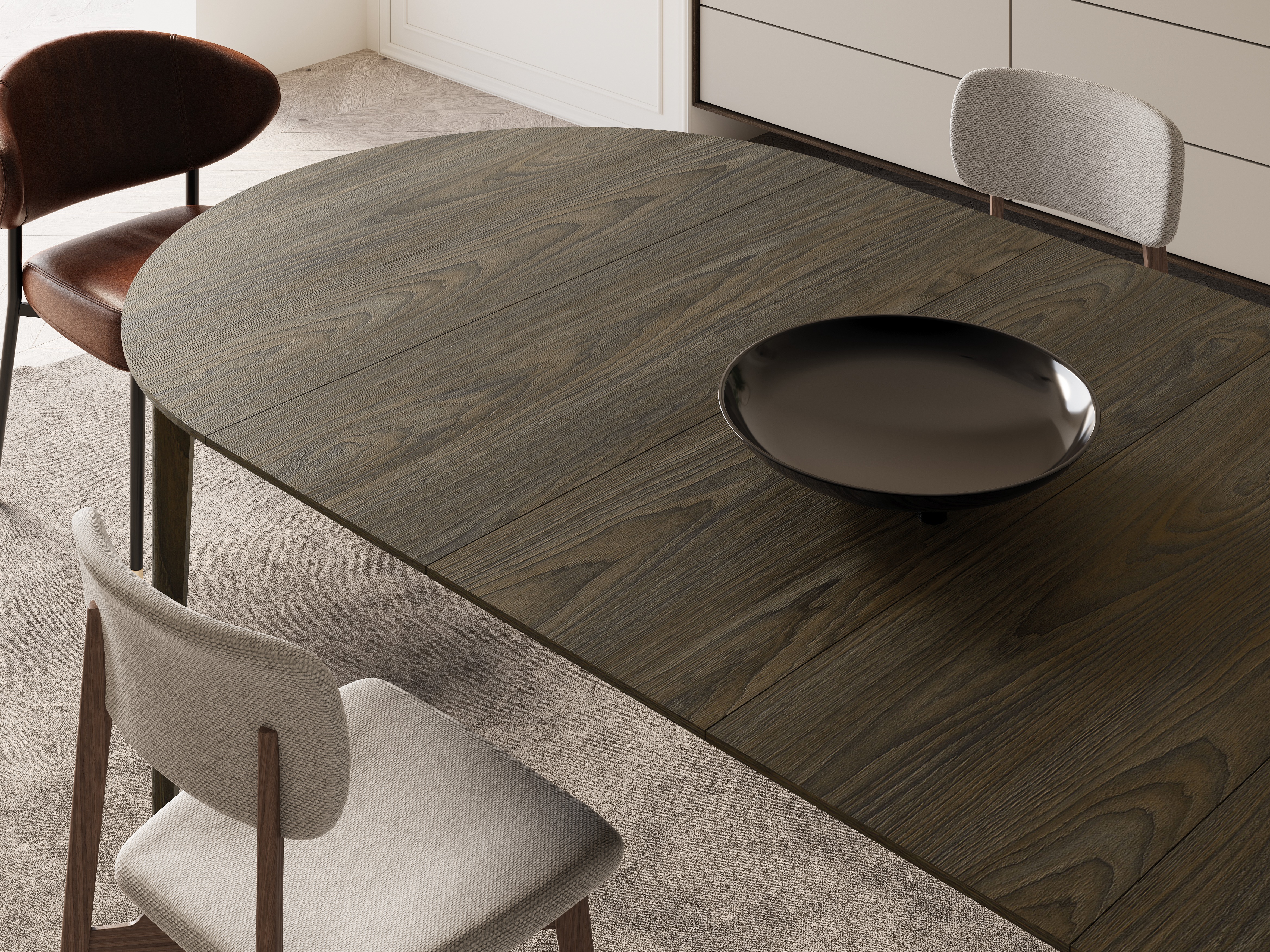 Tafel Fresno 180 (Donkere eik)