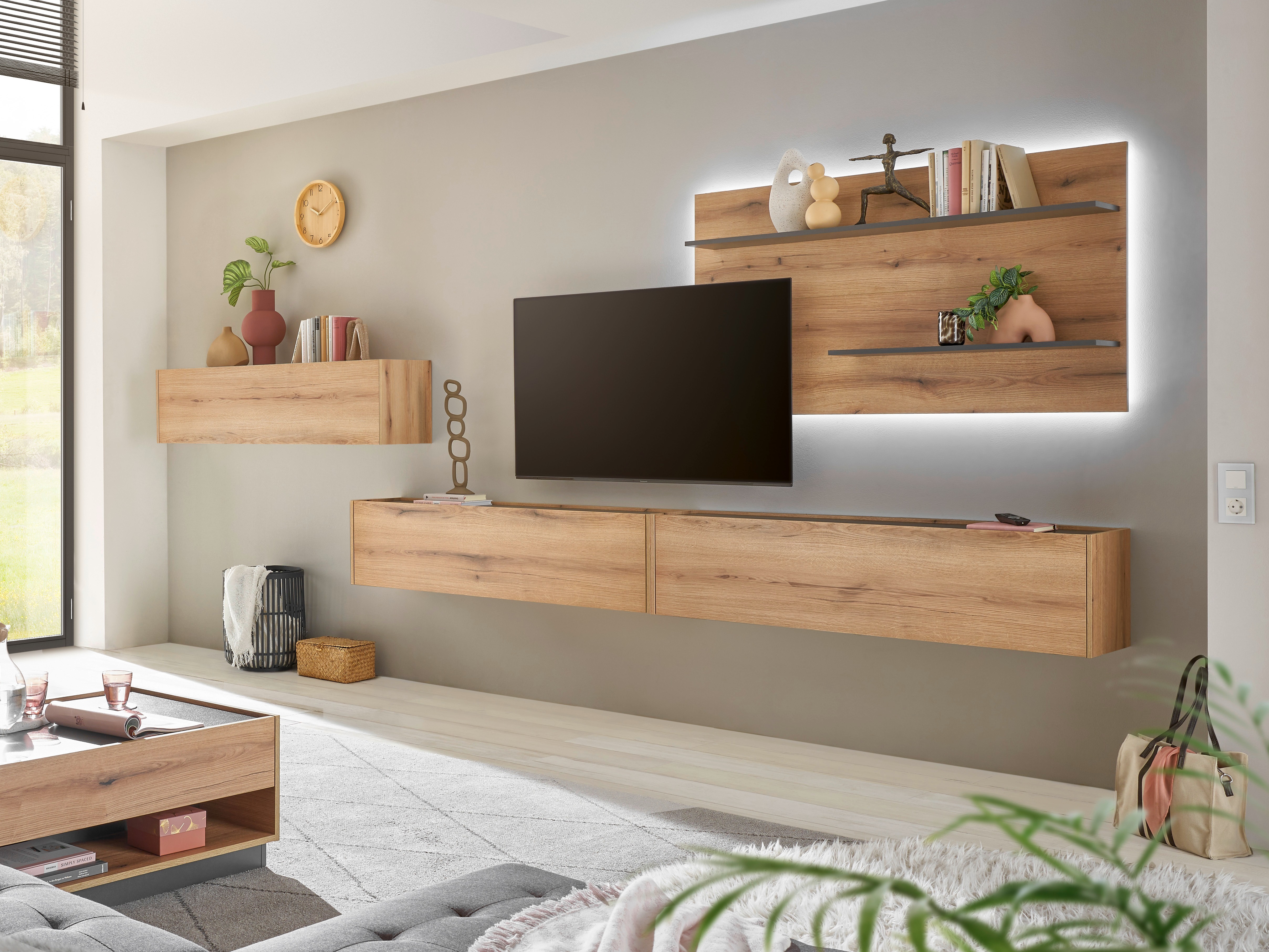 Woonkamerset Elbsori 121 (Eiken + Antraciet)