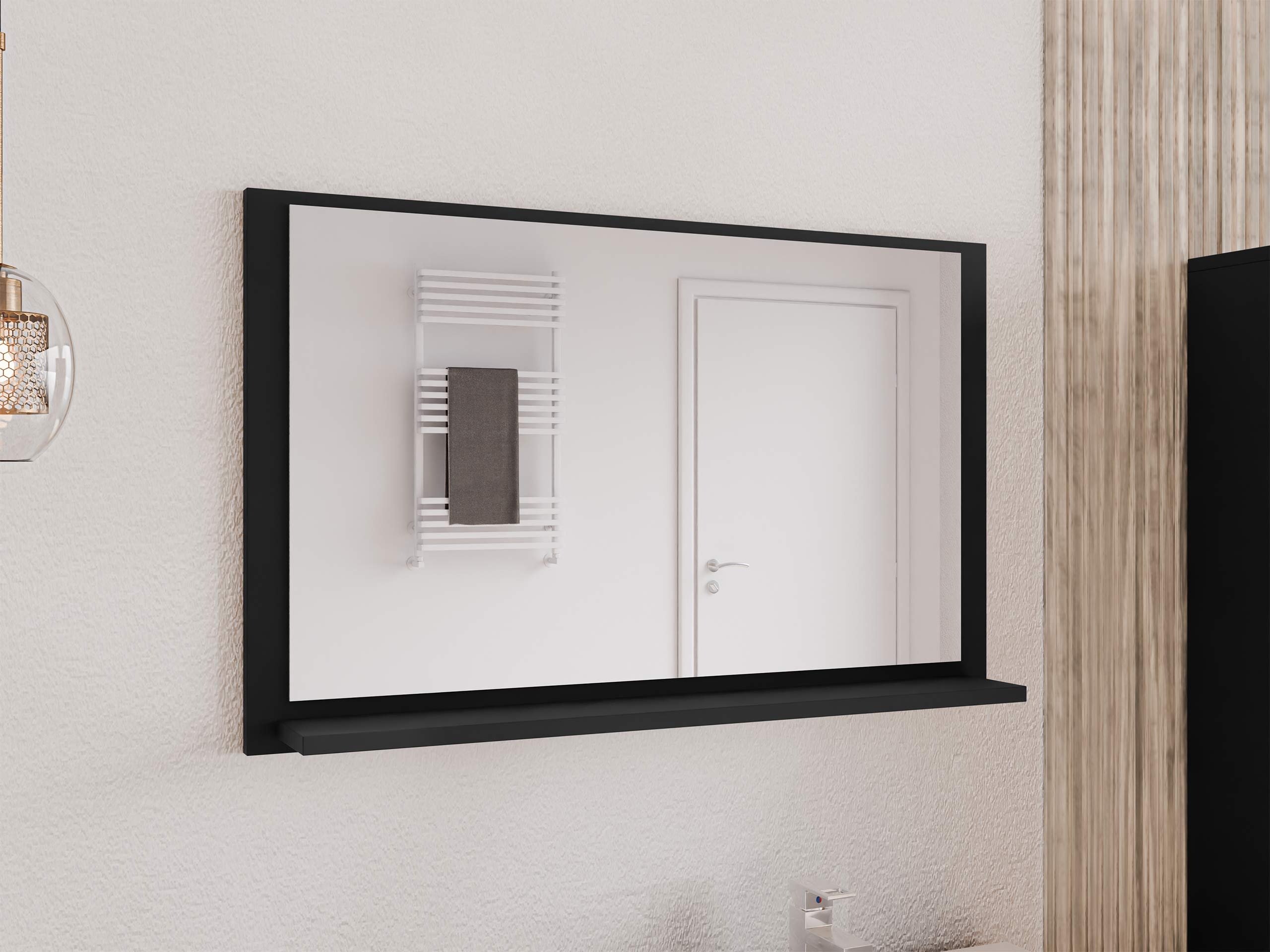Badkamer spiegel Sodalis (Zwart)