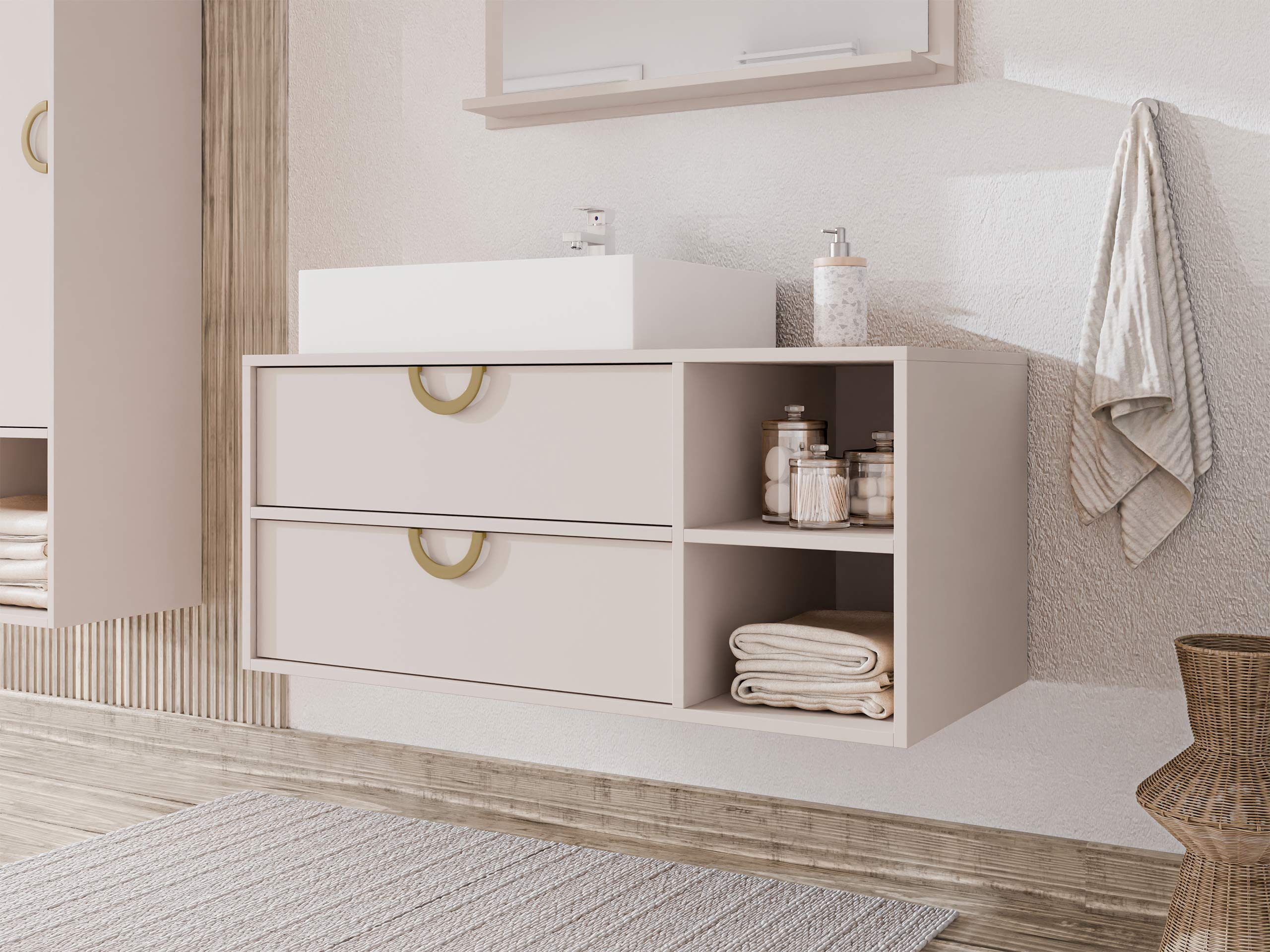 Hangend badkamermeubel voor wastafel Sodalis (Kasjmier)