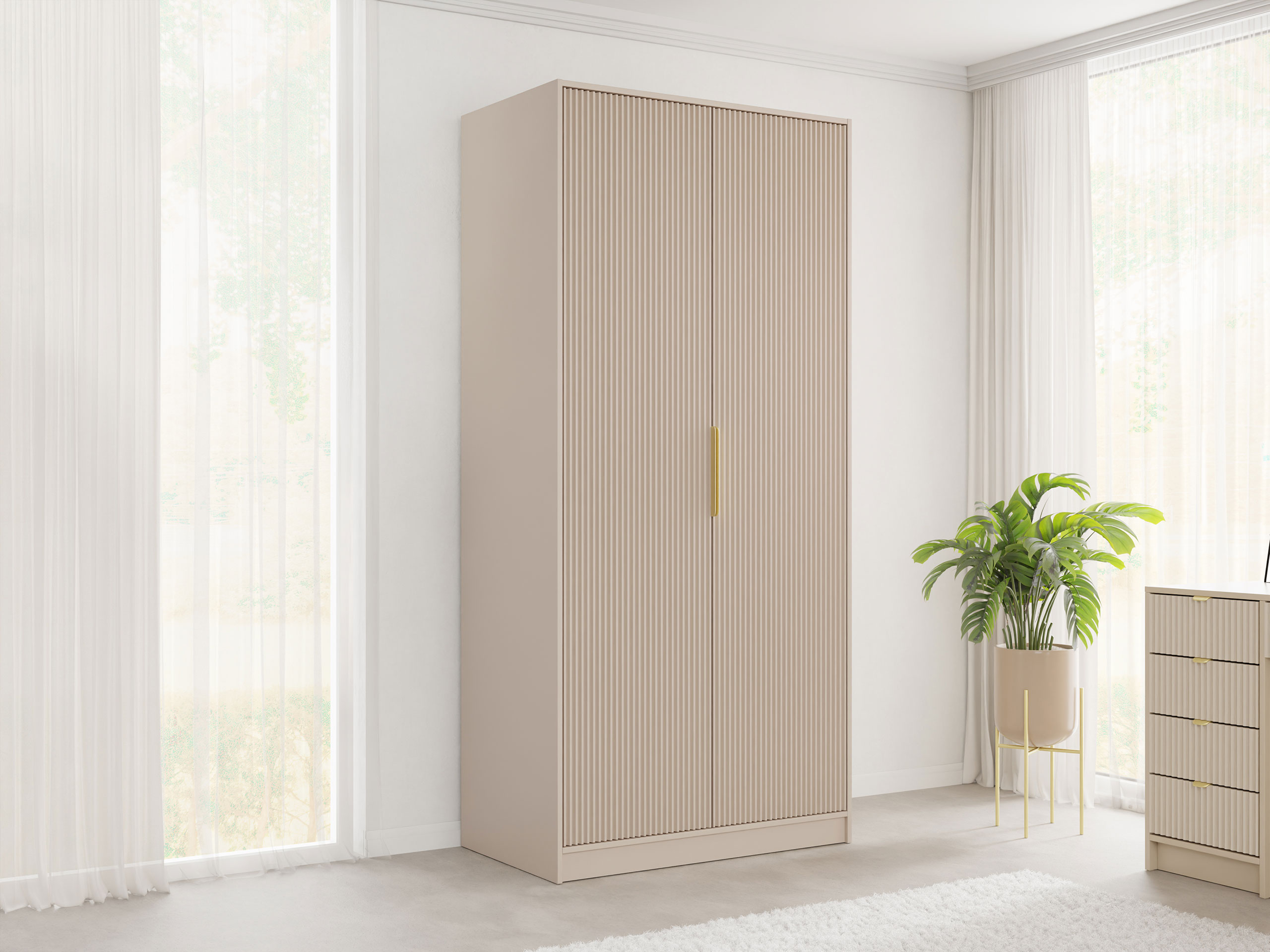 Kledingkast Comfivo Larmire 122 (Beige)
