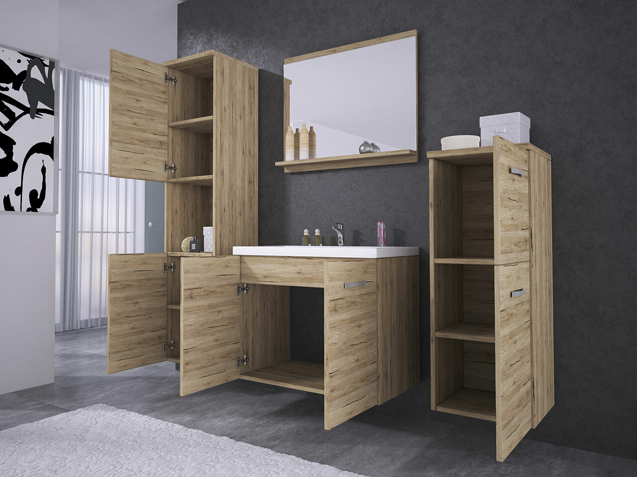 Badkamerset Sarasota 108 (Lefkas eik)