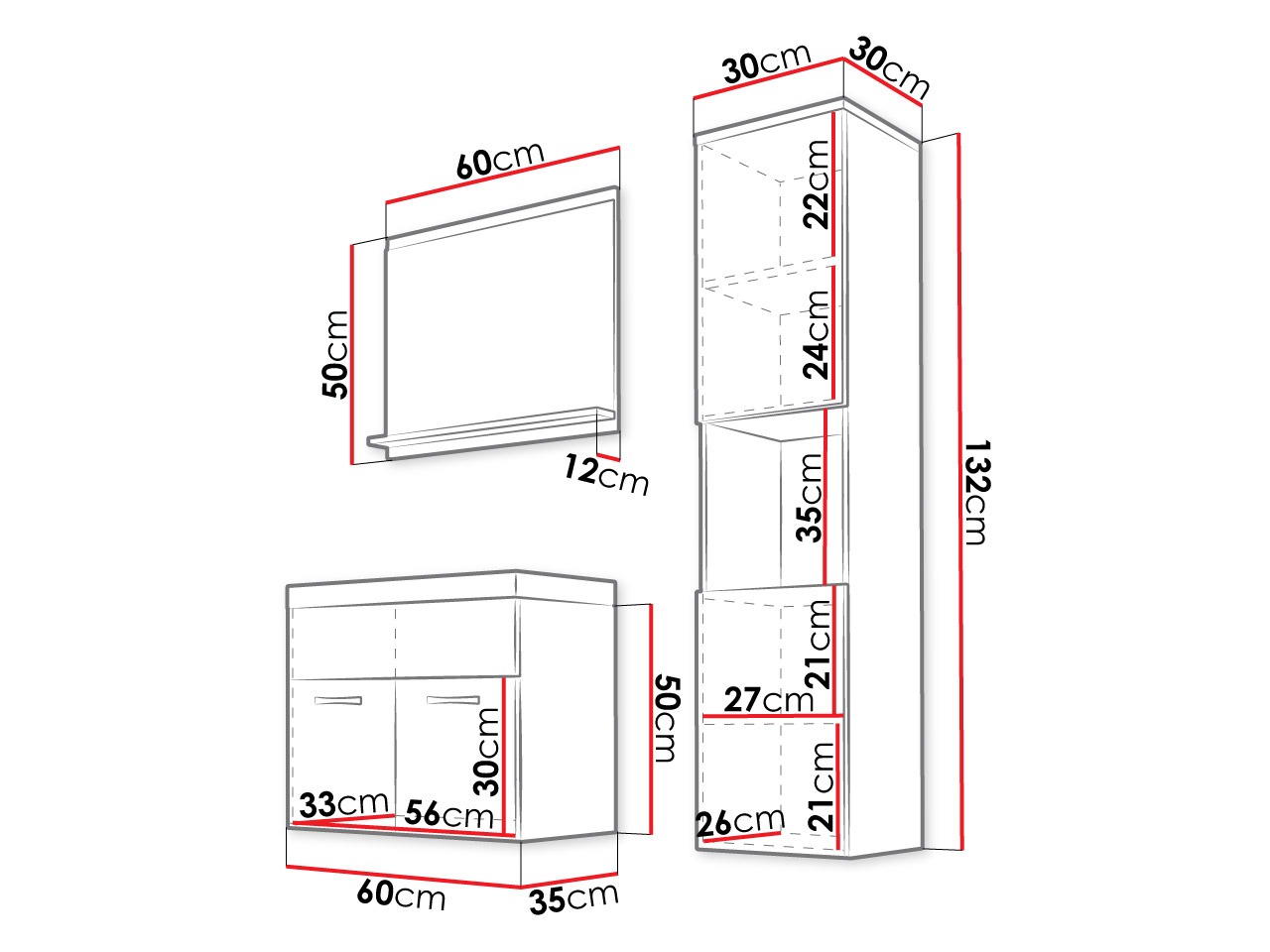 Badkamerset Sarasota 122 (Kasjmier)