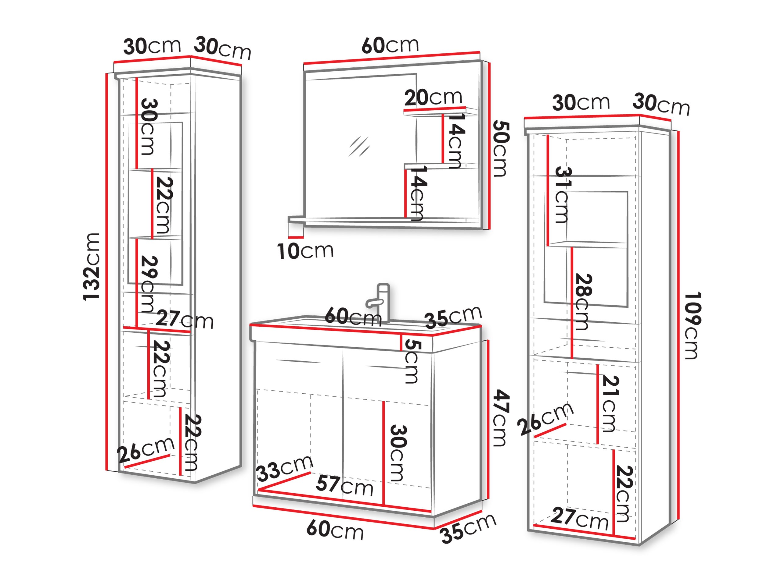 Badkamerset Sarasota 141 (Kasjmier)