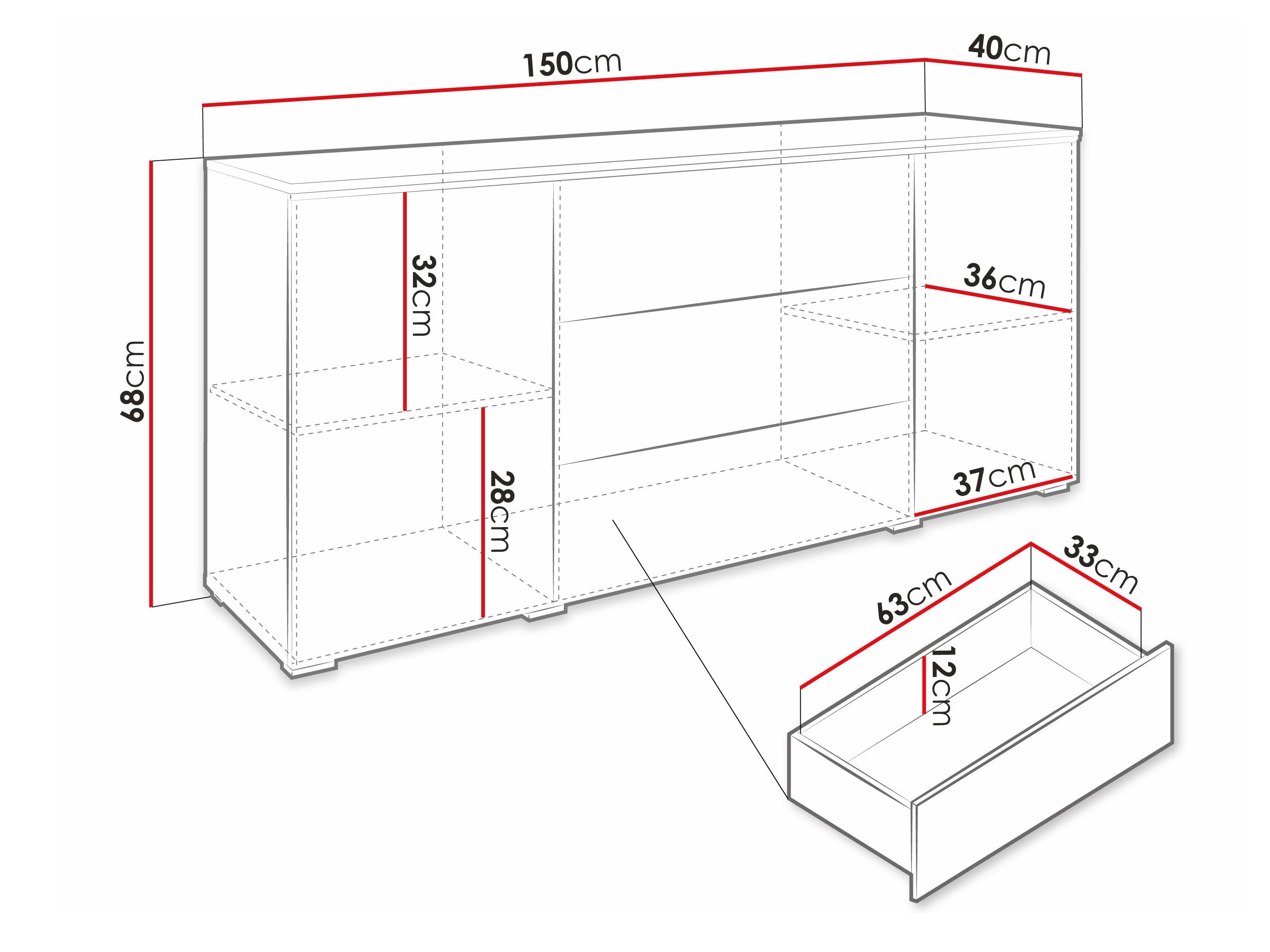 Ladekast Sarasota 142 (Grijs)