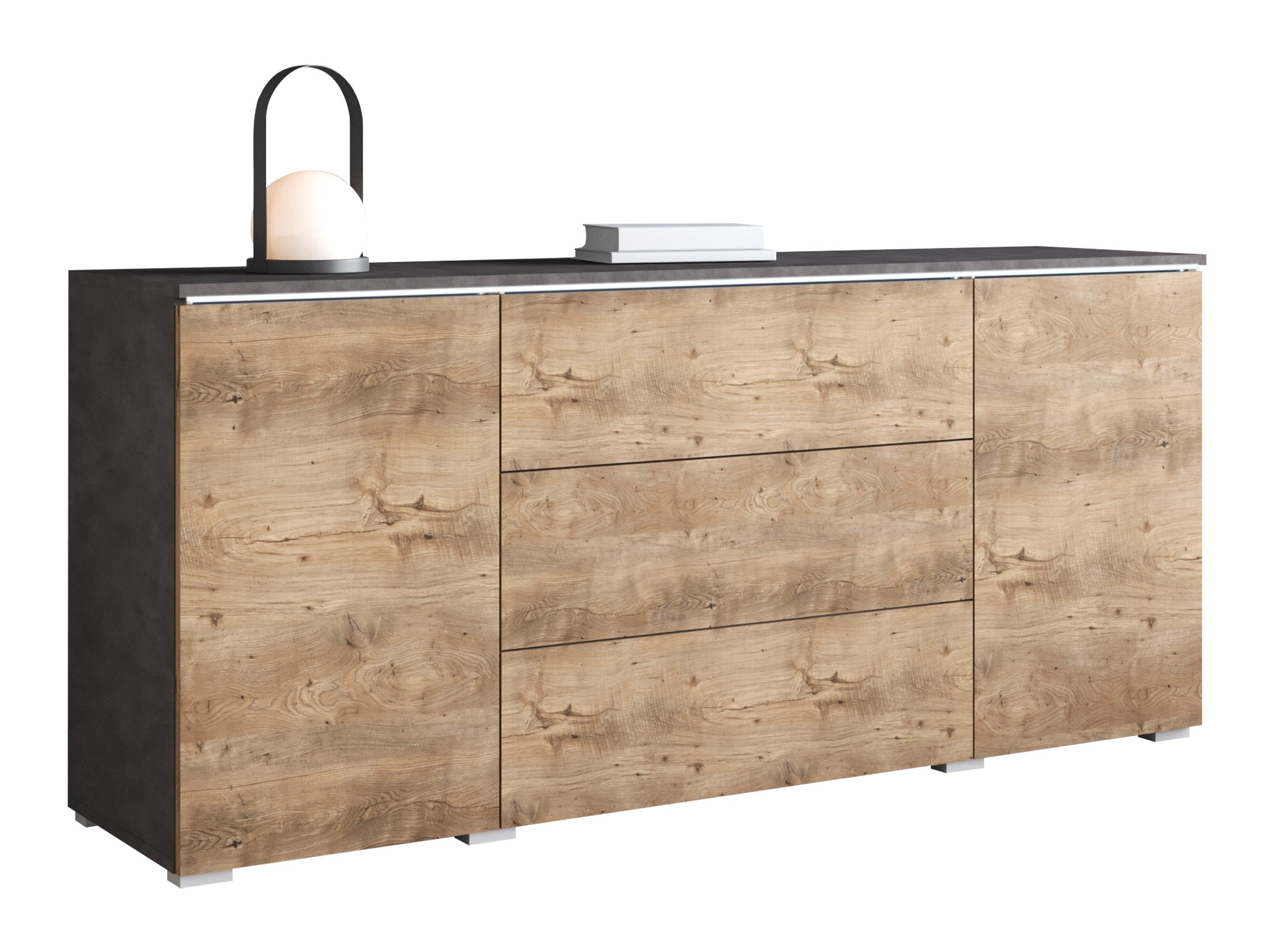 Ladekast Sarasota 142 (Matera grijs + Kastanje)