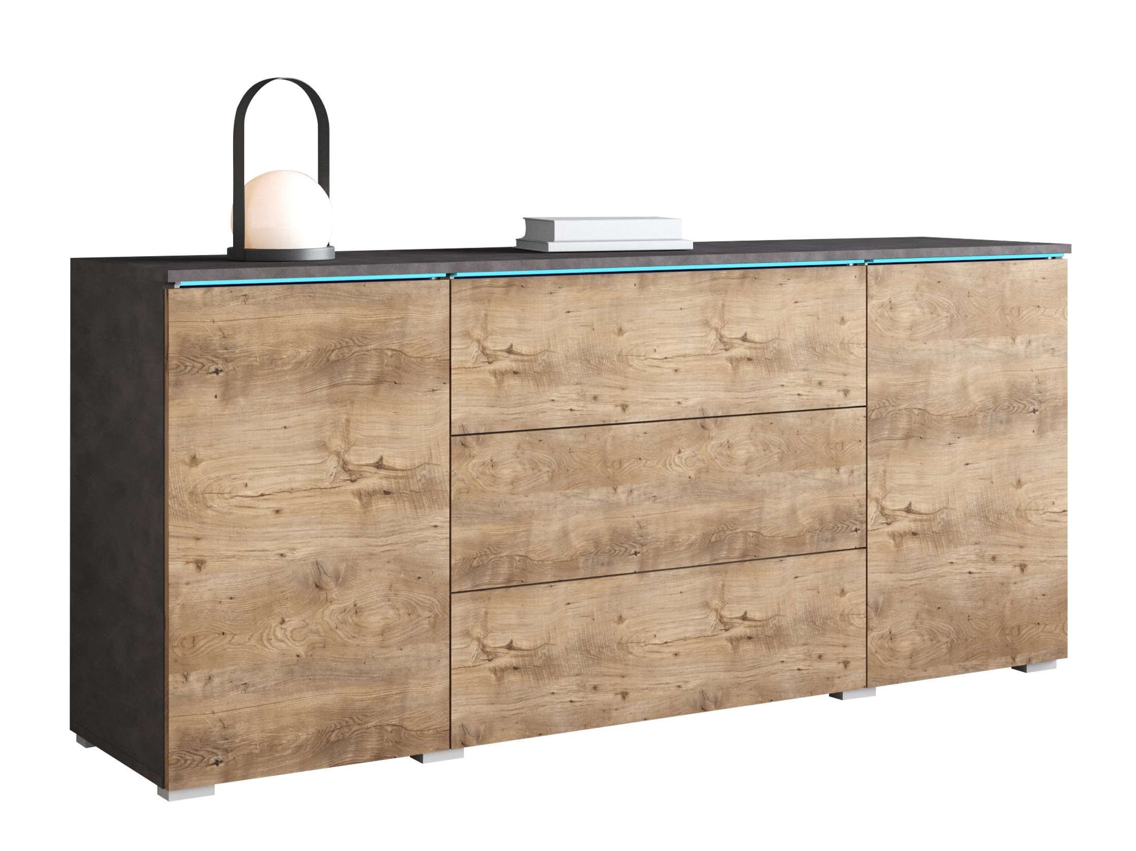 Ladekast Sarasota 142 (Matera grijs + Kastanje)