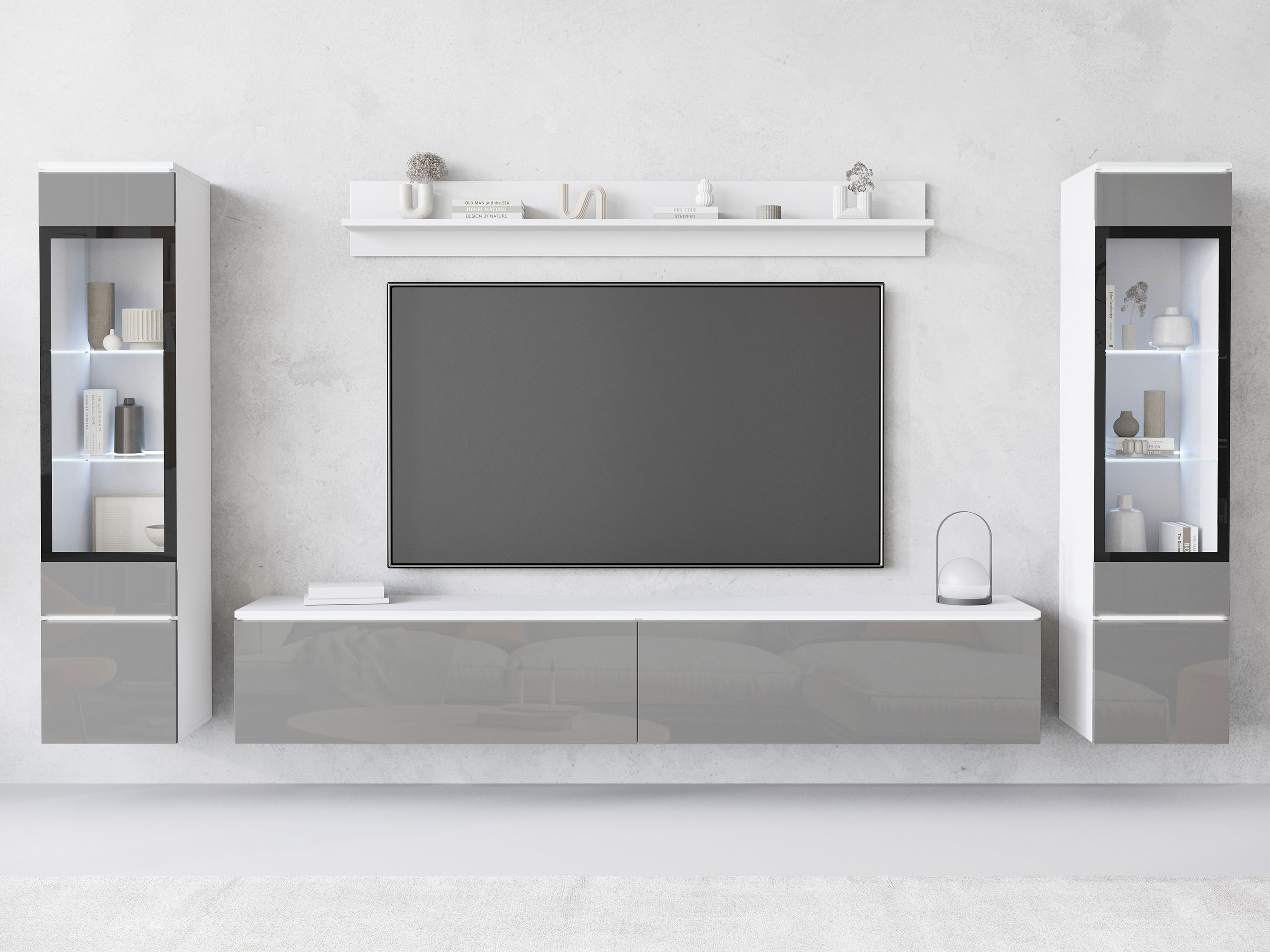 Woonkamerset Sarasota 126 (Glanzend grijs)