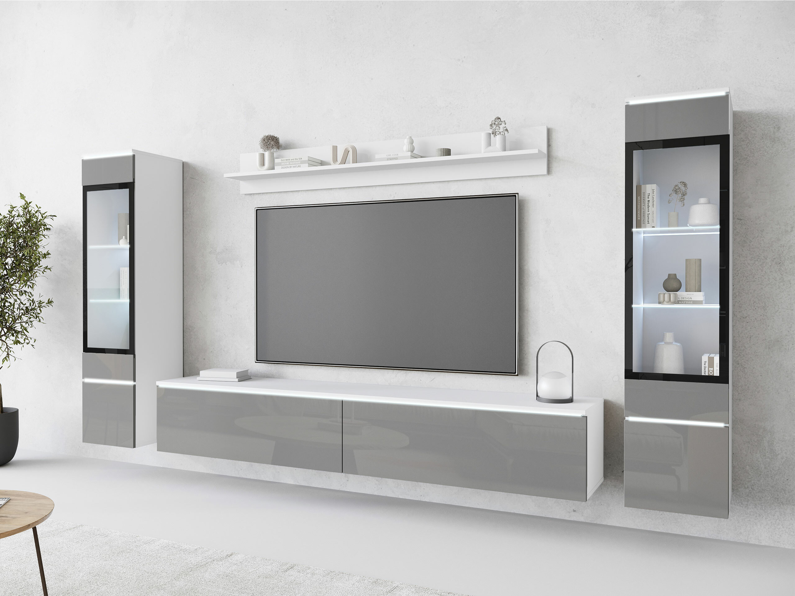 Woonkamerset Sarasota 126 (Glanzend grijs)