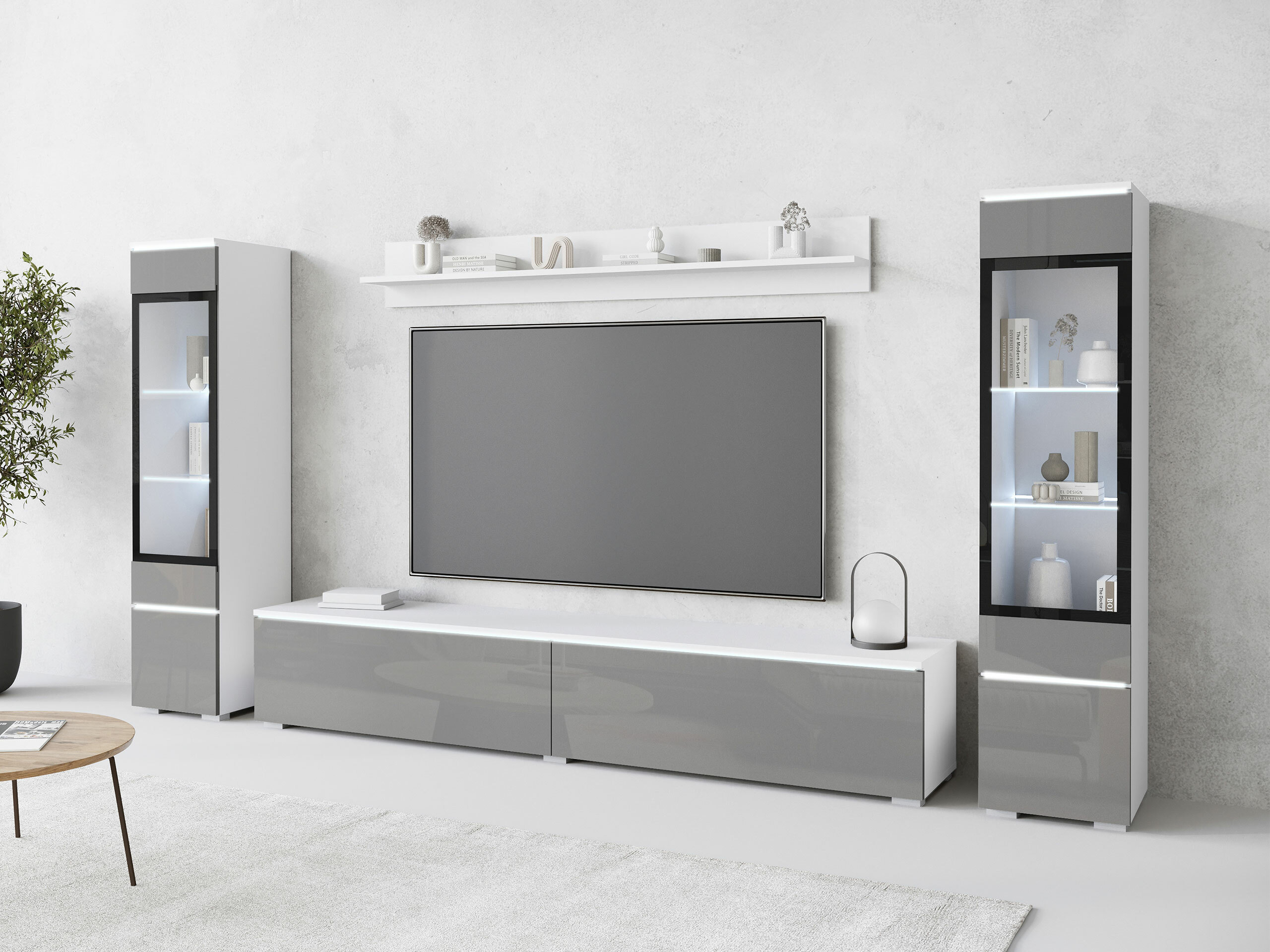 Woonkamerset Sarasota 126 (Glanzend grijs)