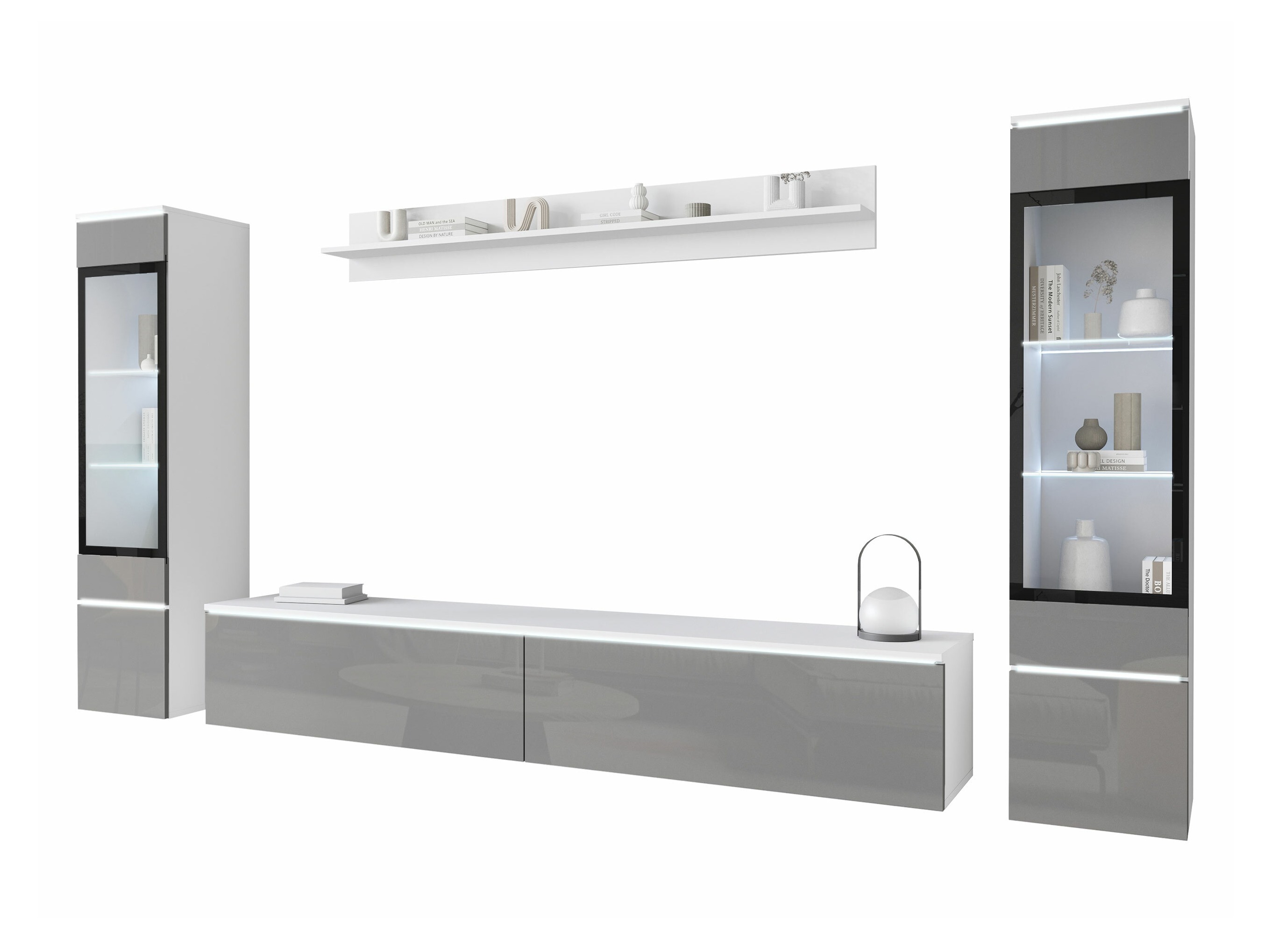 Woonkamerset Sarasota 126 (Glanzend grijs)