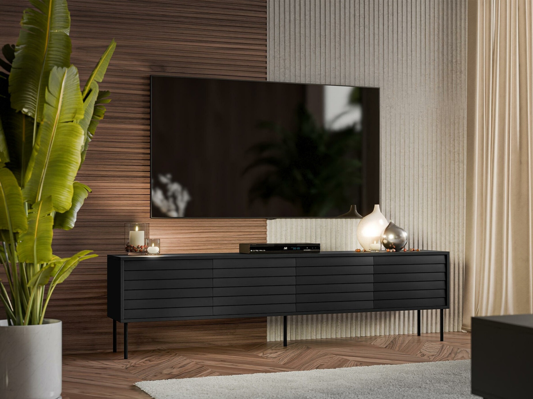 TV-meubel Flosoru 105 (Zwart)