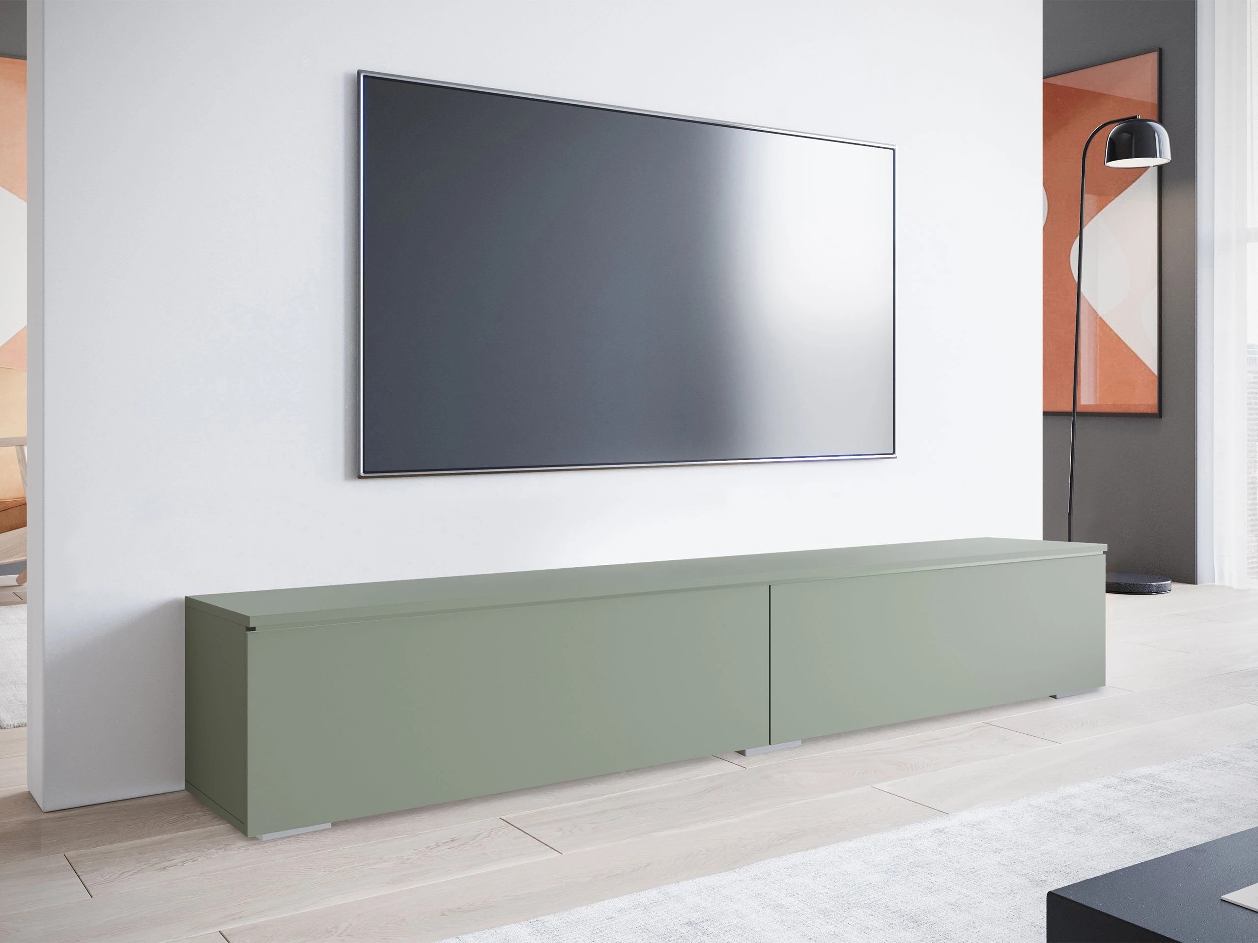 TV-meubel Scientia I (Stoffig groen)
