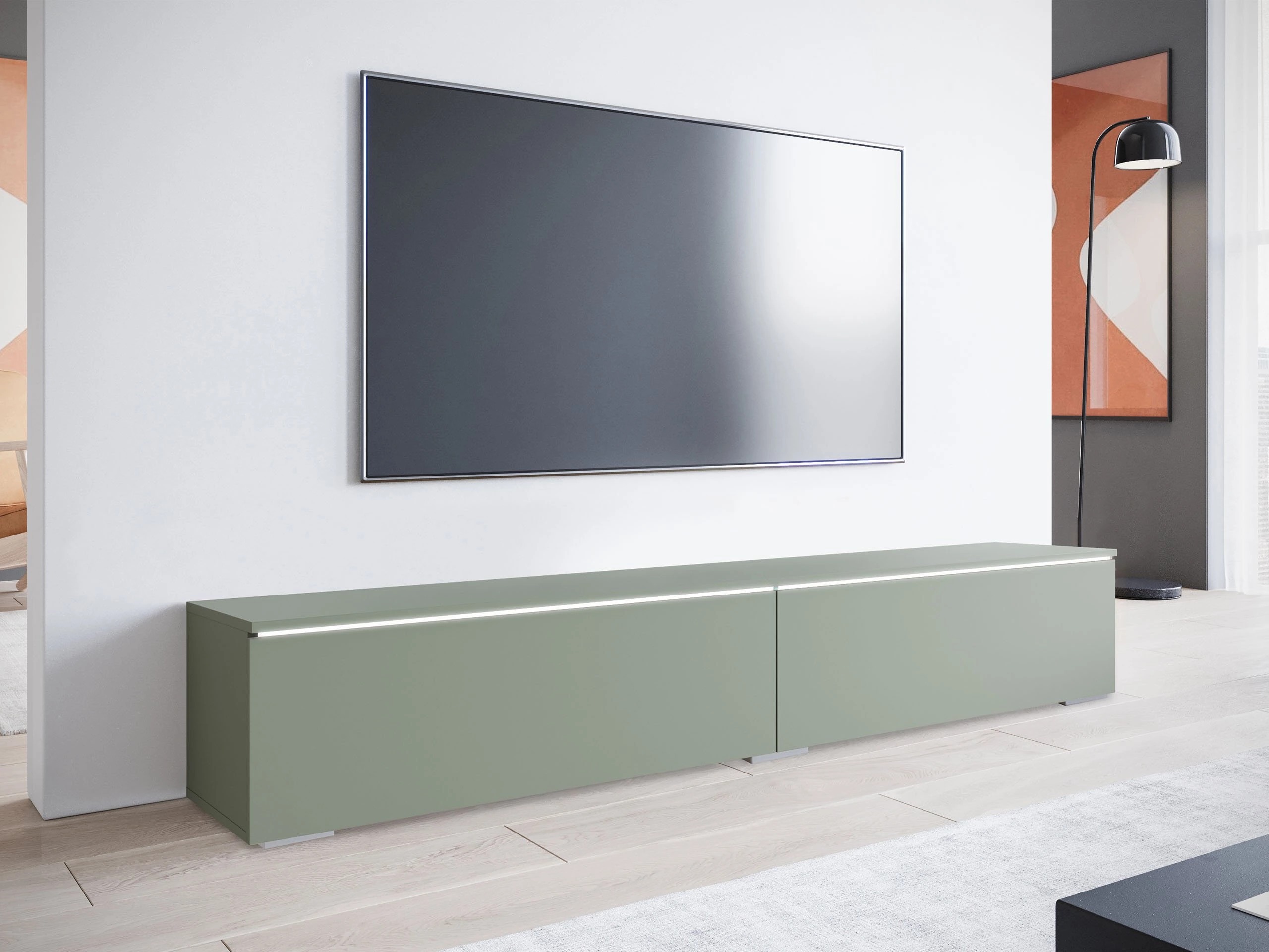 TV-meubel Scientia I (Stoffig groen)