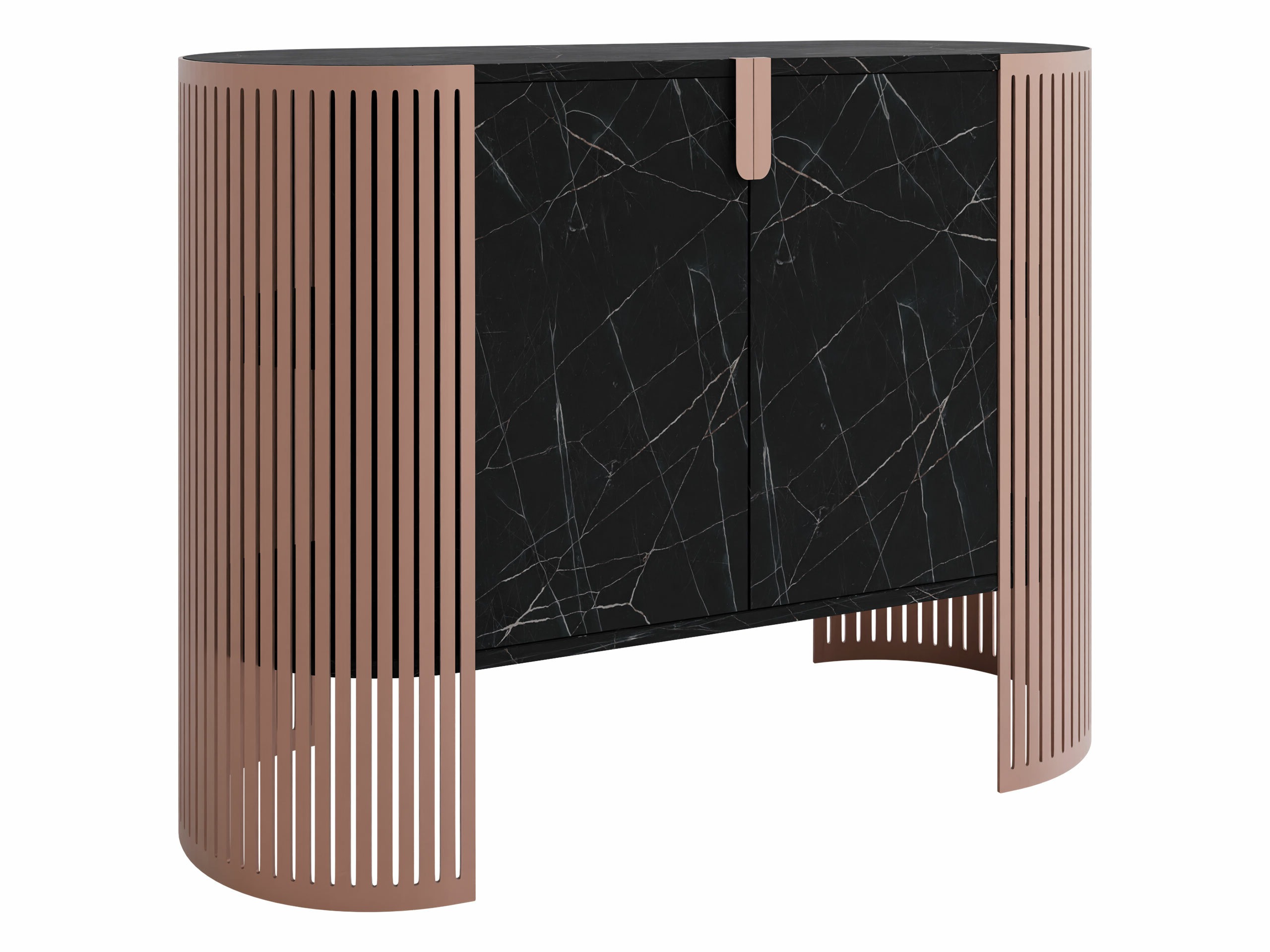 Dressoir Civer I (Roze + Zwart marmer)