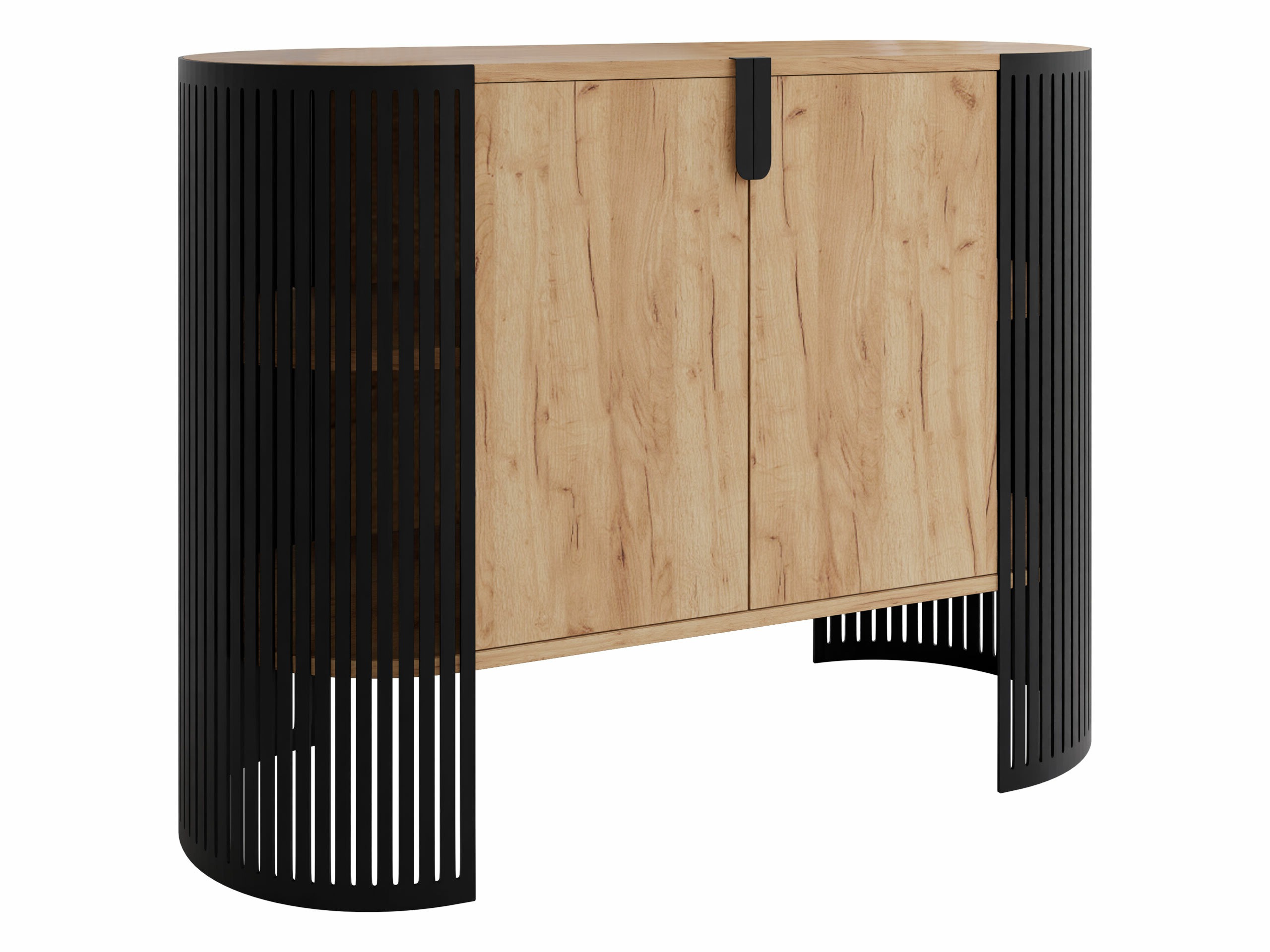 Dressoir Civer (Zwart + Ambachtelijke gouden eik)