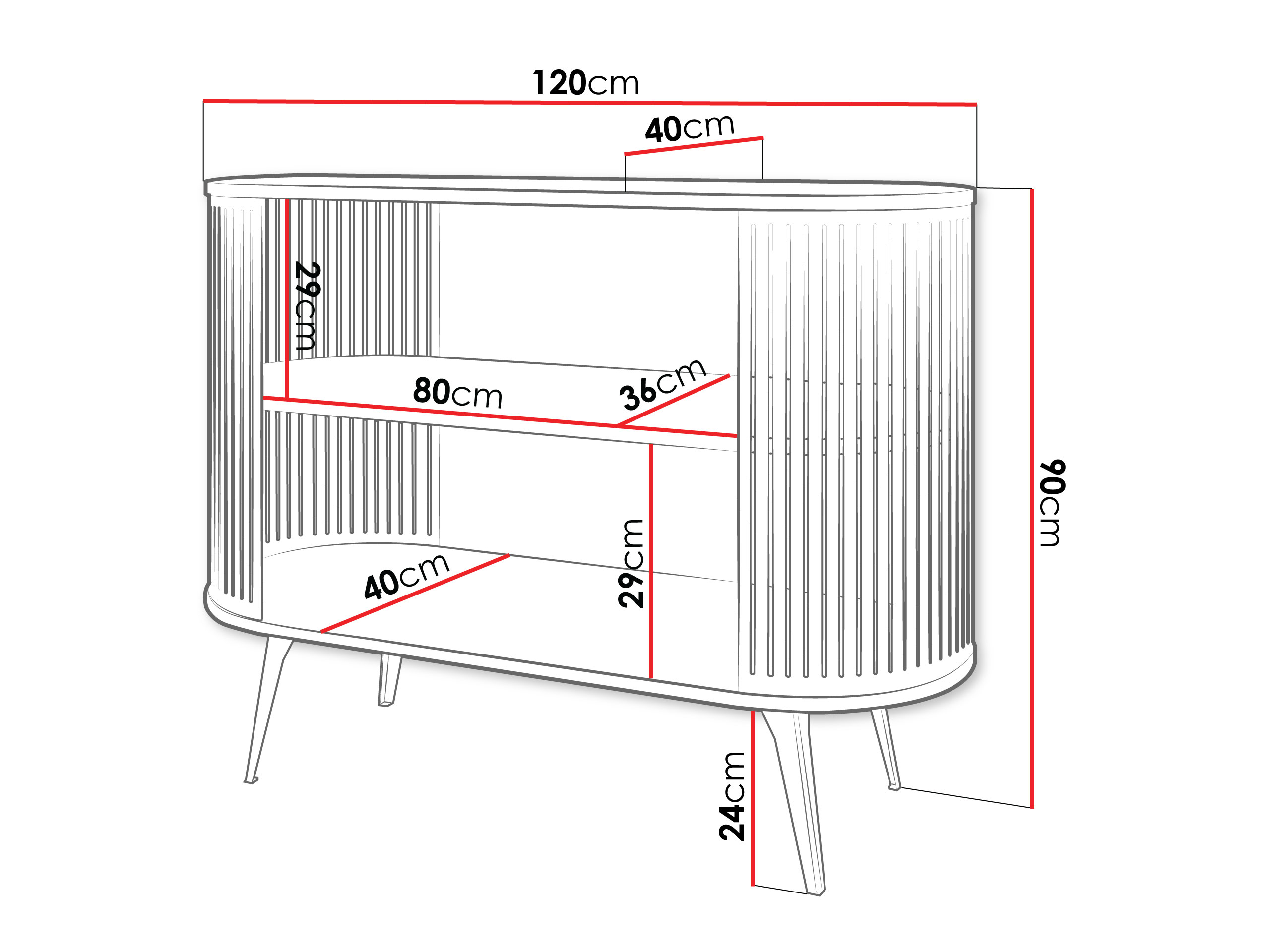Boekenkast Oswego 149 (Gouden + Wit)