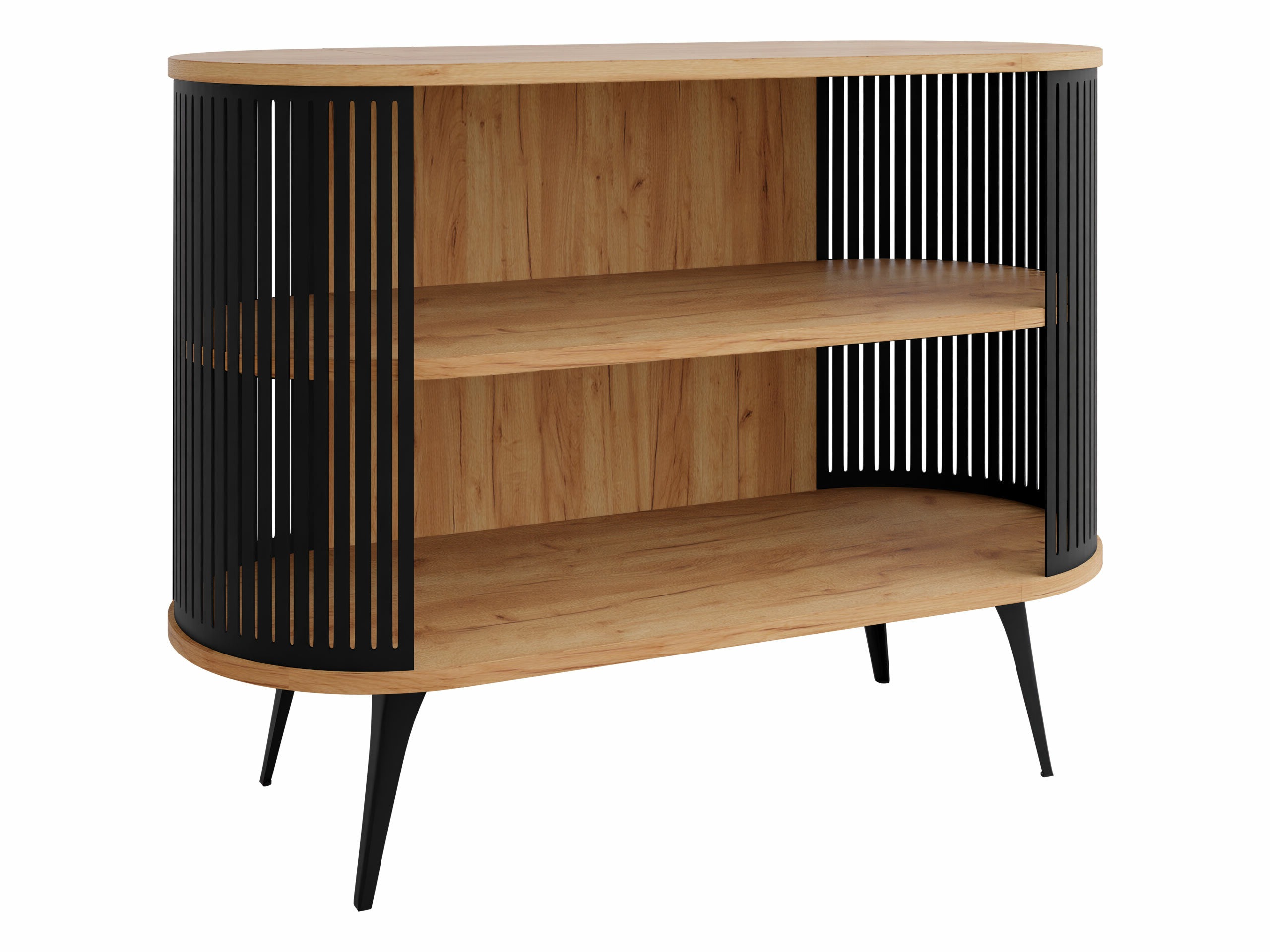 Boekenkast Vitum (Zwart + Ambachtelijke gouden eik)