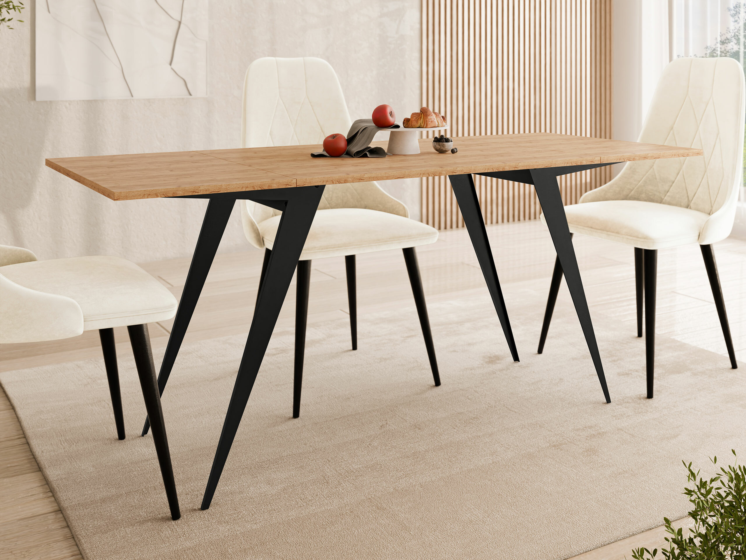 Transformeerbare salontafel Oswego 150 (Ambachtelijke gouden eik + Zwart)