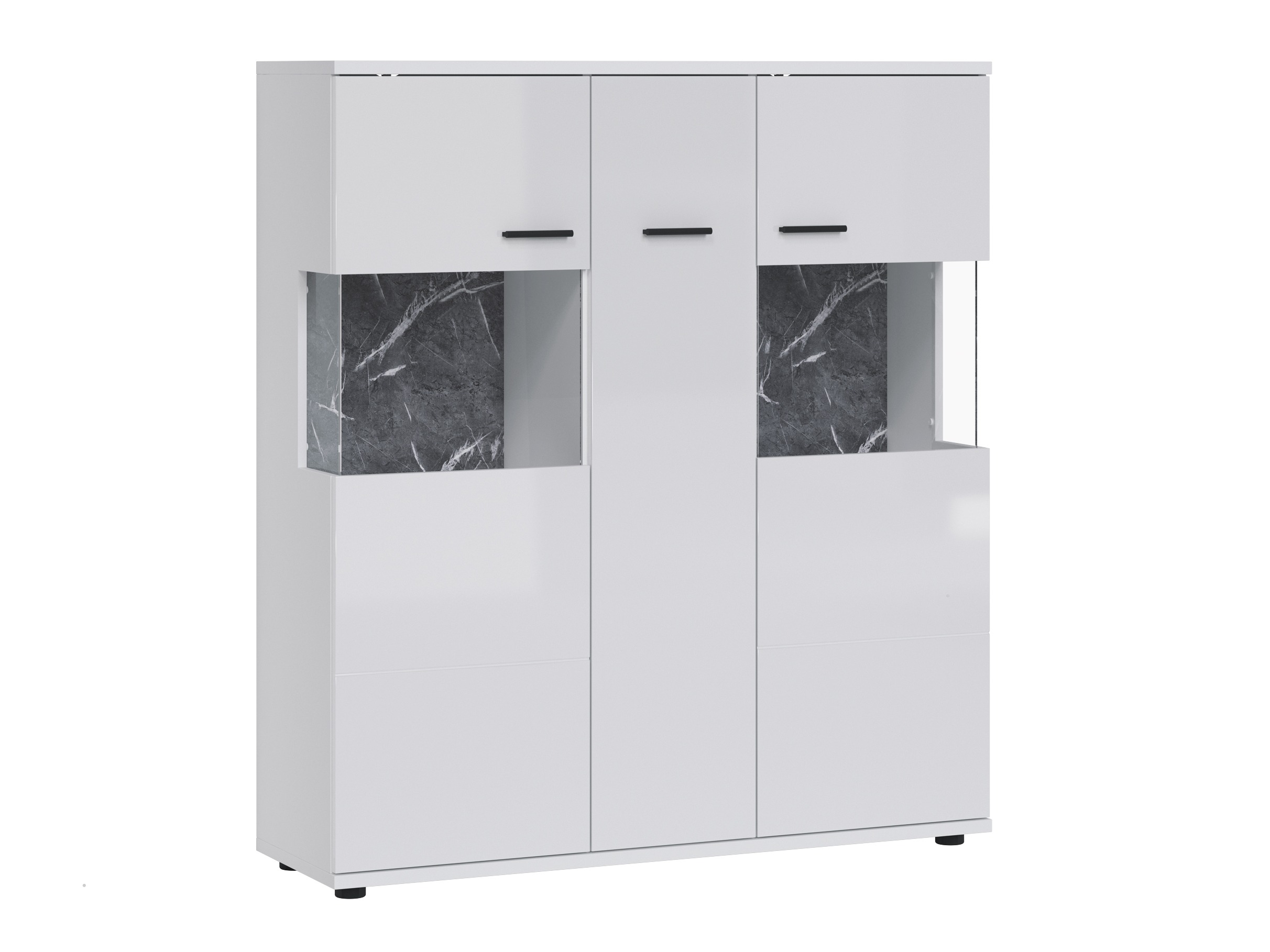 Boekenkast Ontario 169 (Glanzend wit + Wit)