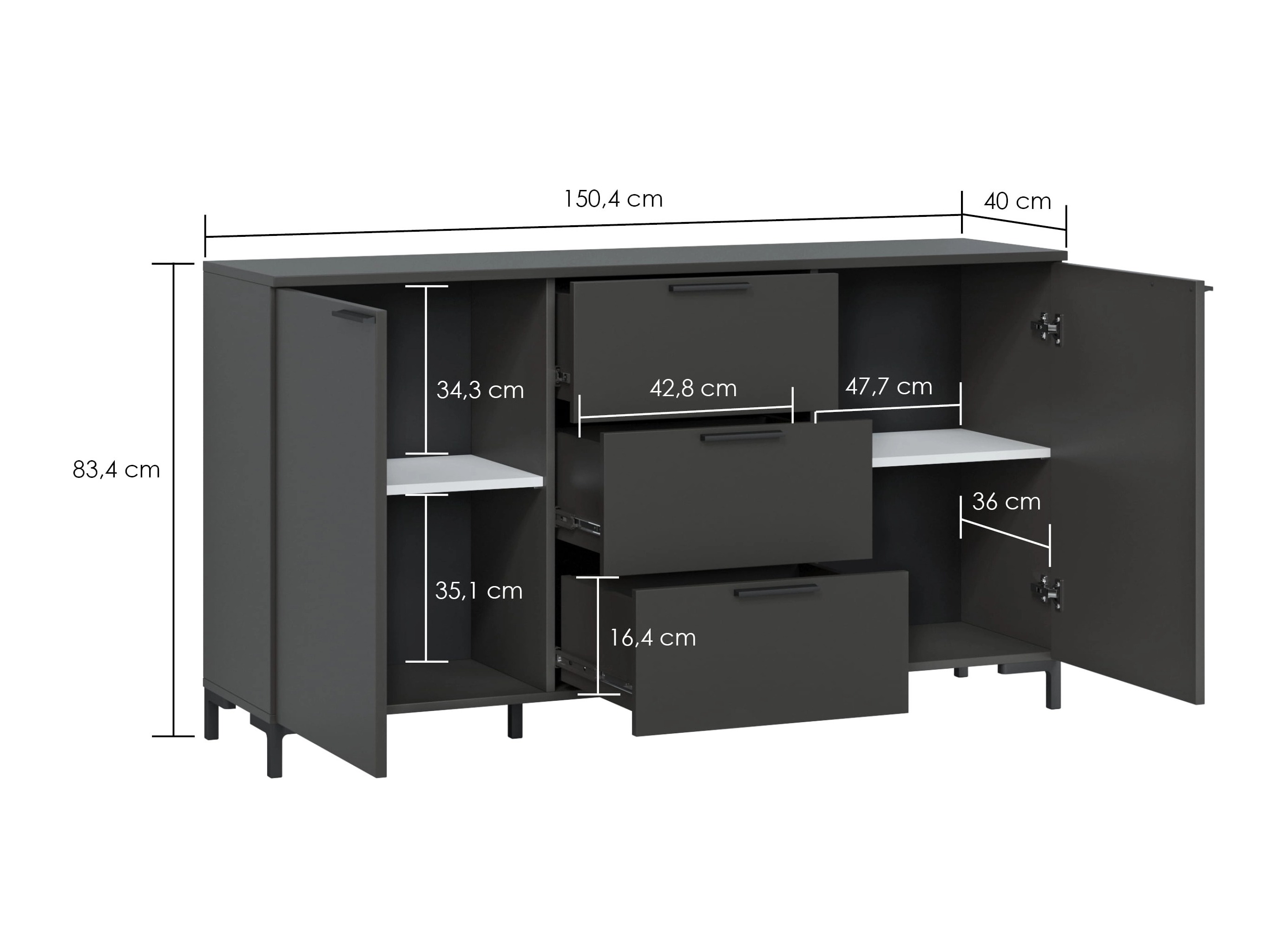 Ladekast Salnola 101 (Grijs)