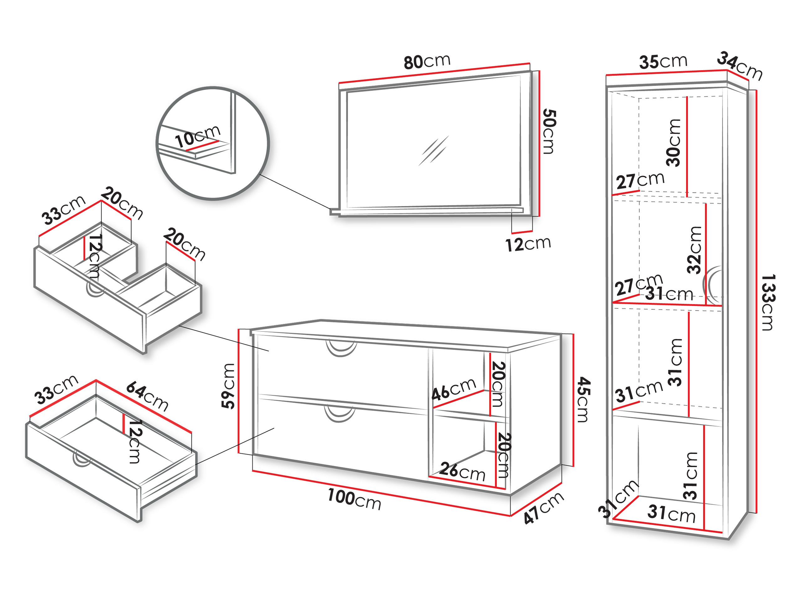 Badkamerset Providence 196 (Notenhout)