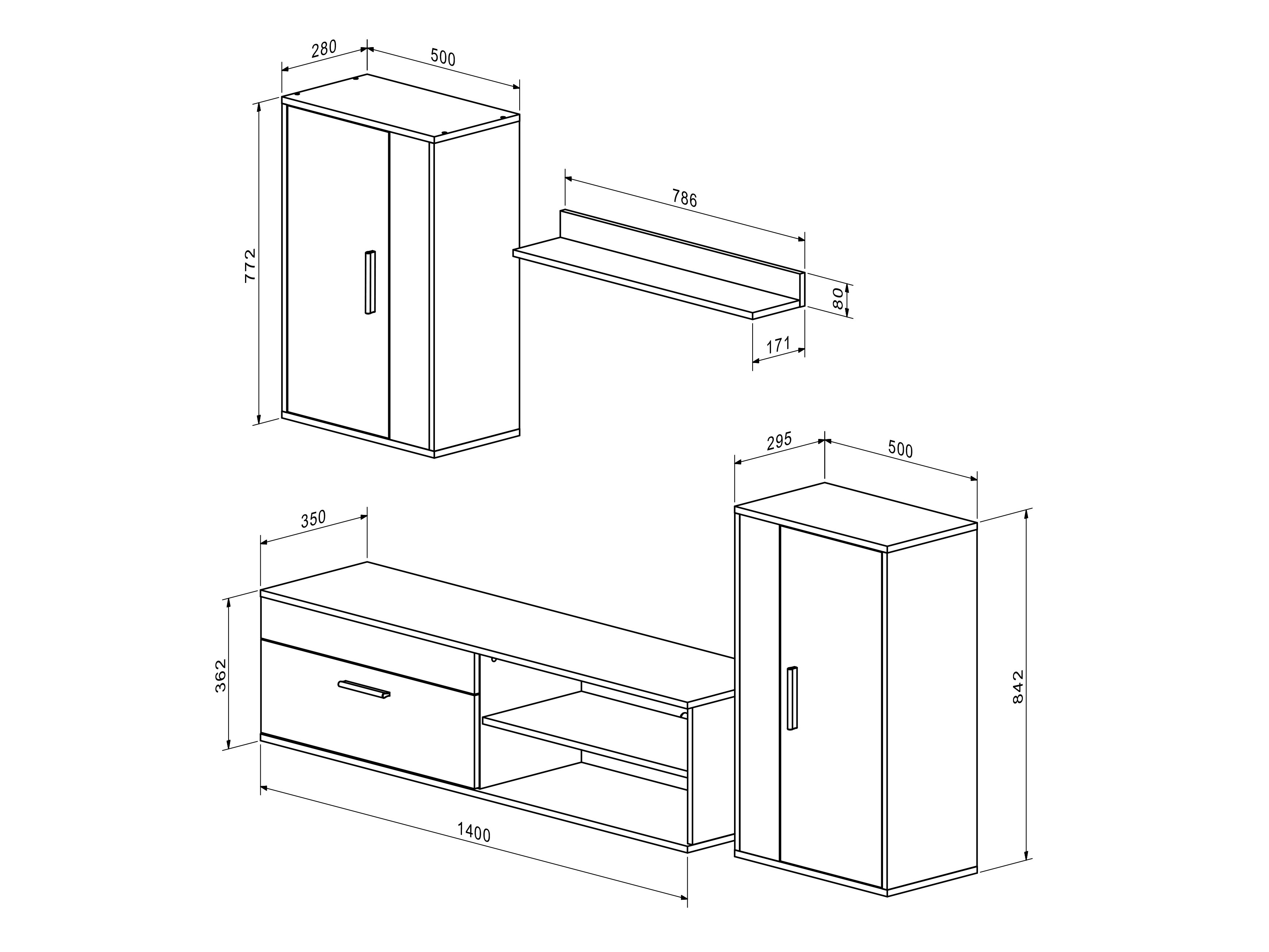 Woonkamerset Houston 2087 (Artisan eiken + Kasjmier)
