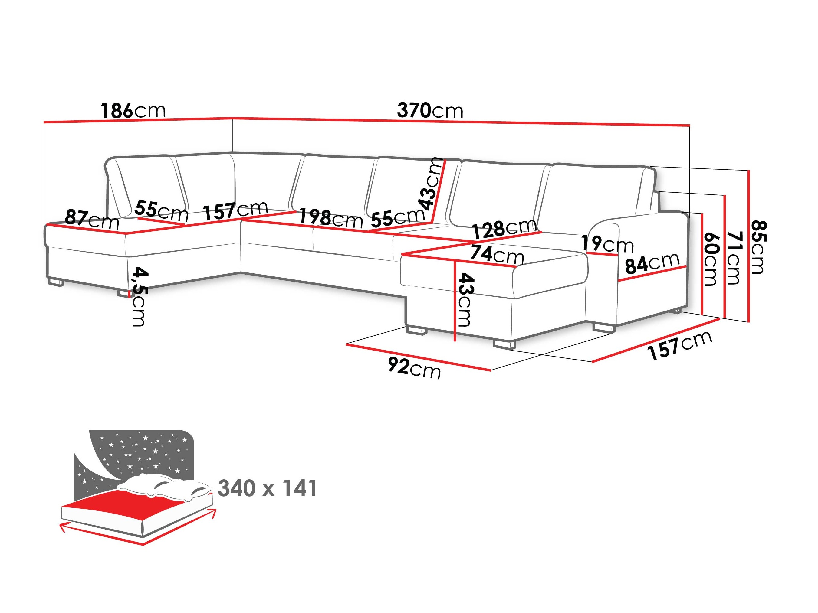 Hoekbank Comfivo Flumen III (Maya 05)