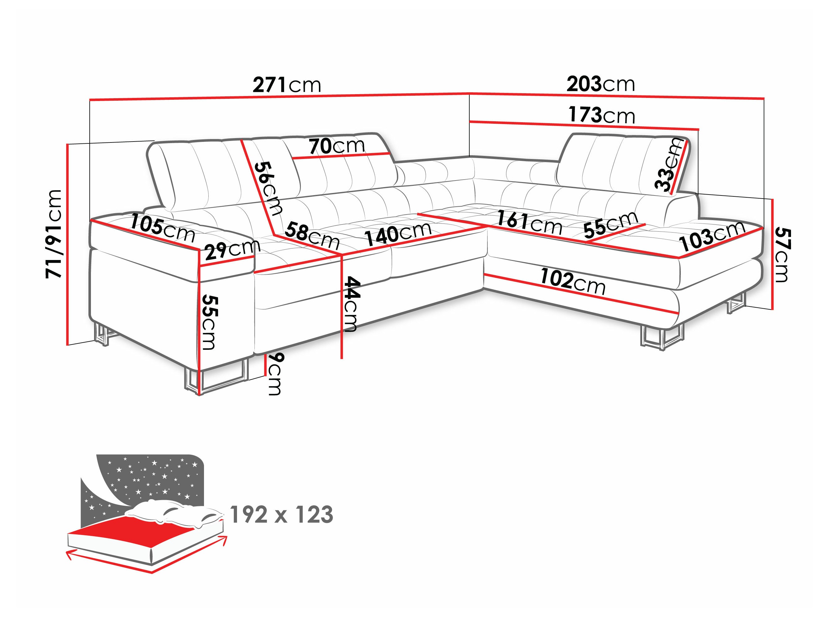 Hoekbank Comfivo Anima I (Venus fluweel 2911)
