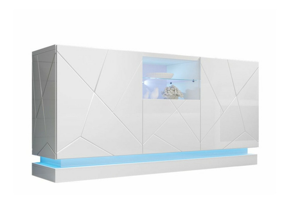 Dressoir Linar (Wit + Glanzend wit)
