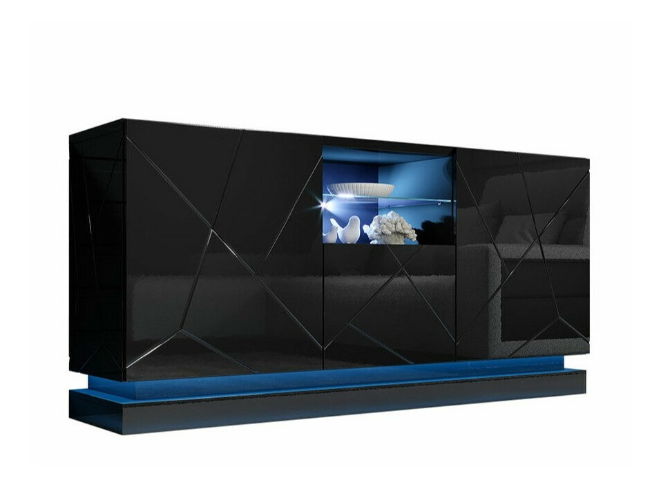 Dressoir Linar (Zwart + Glanzend zwart)