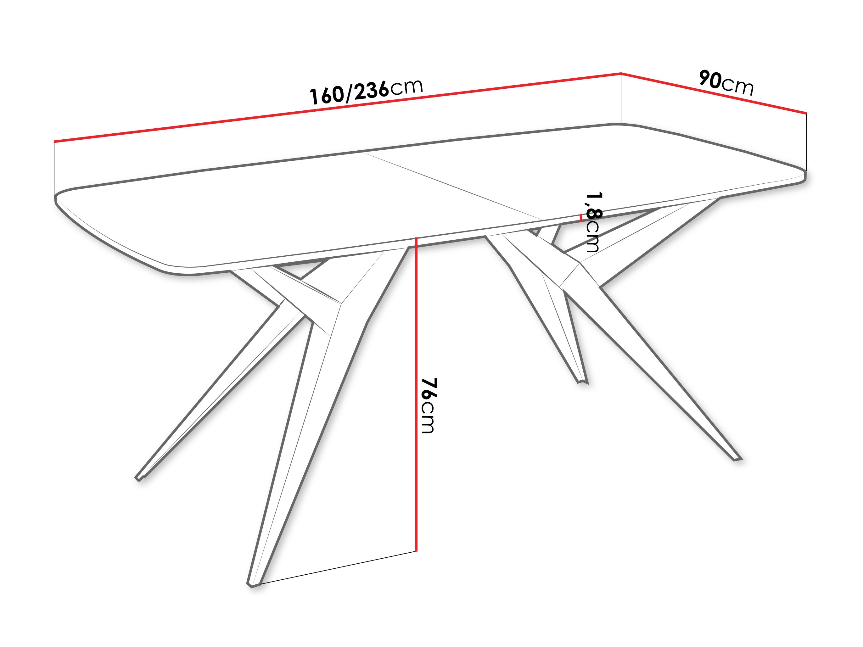 Tafel Oswego 152 (Wit marmer)