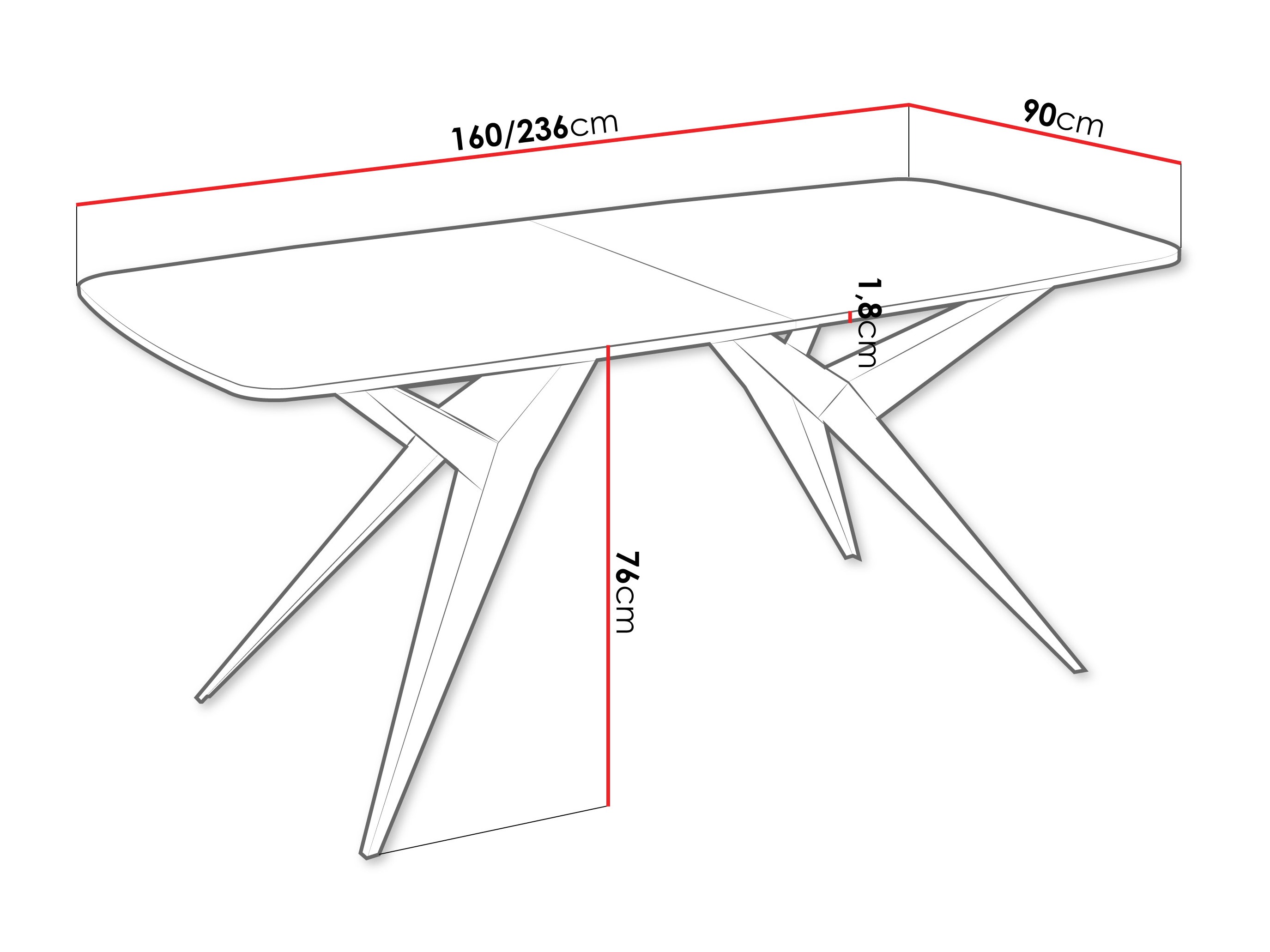 Tafel Oswego 152 (Wit)