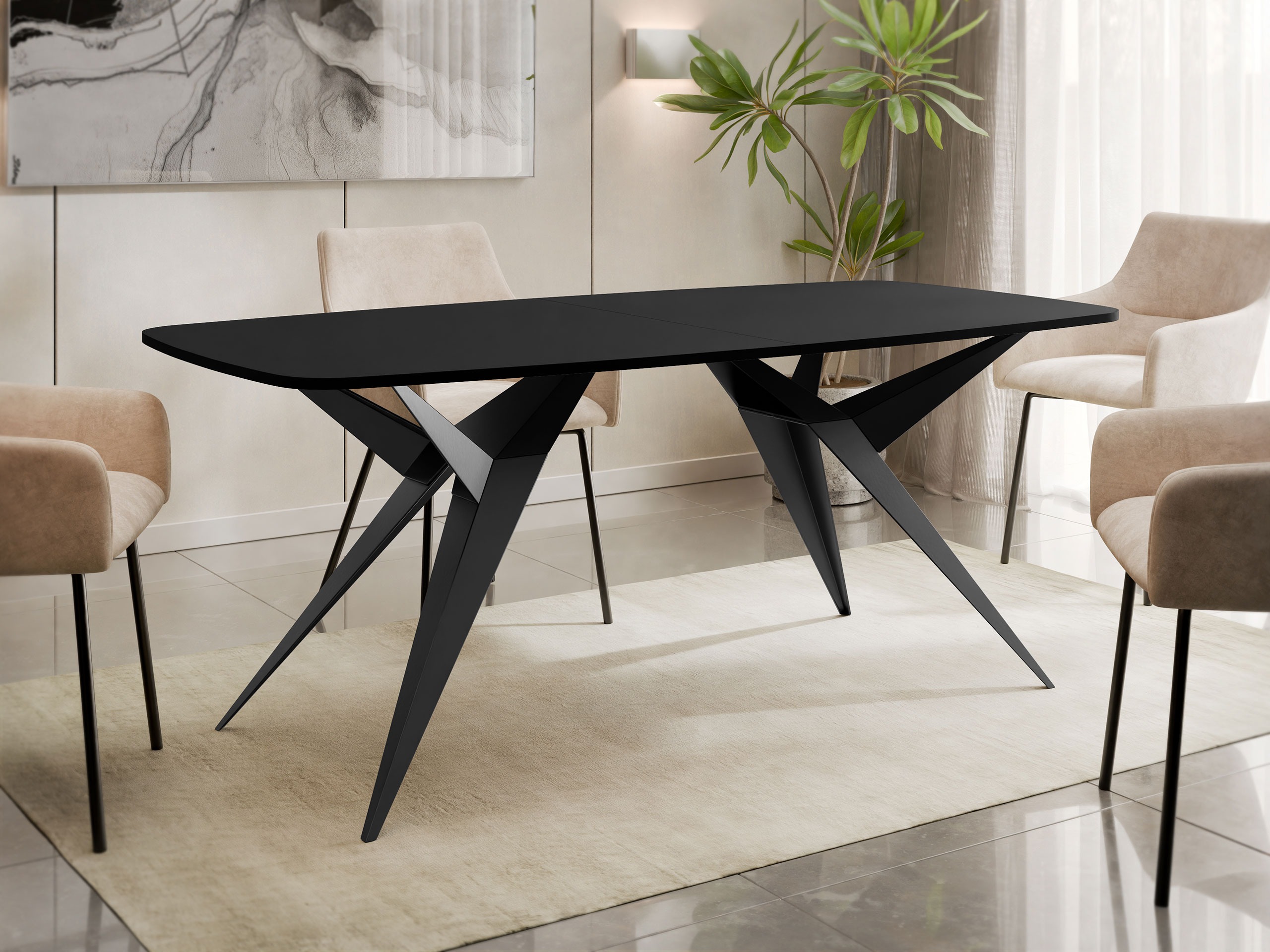 Tafel Oswego 152 (Zwart)