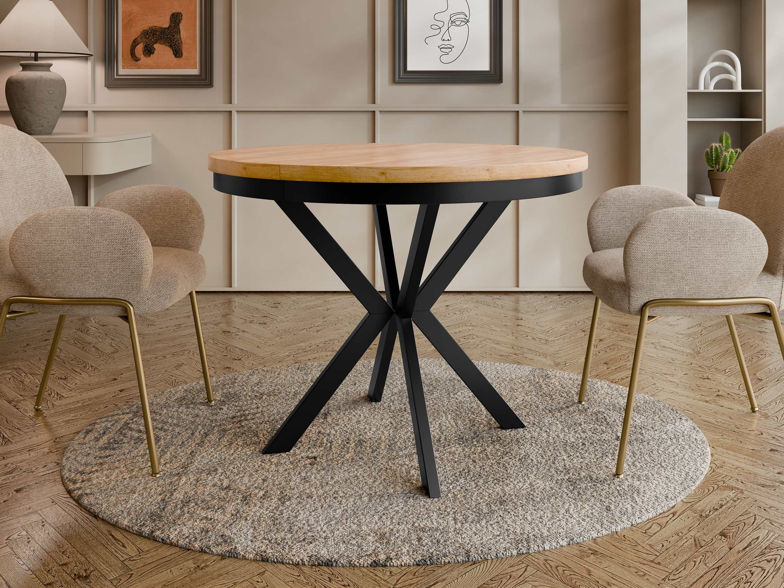 Tafel Oswego 155 (Ambachtelijke gouden eik)