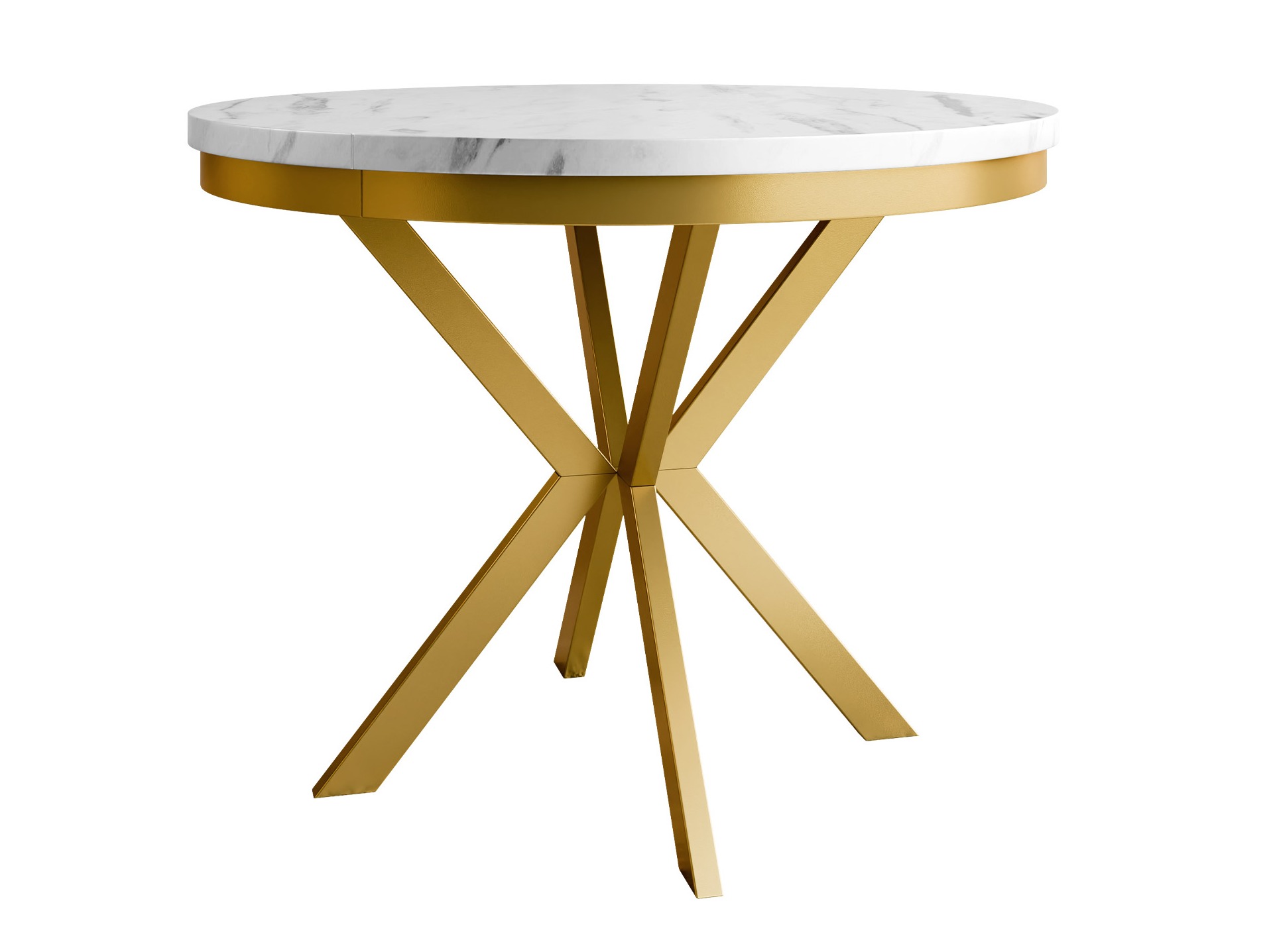 Tafel Oswego 155 (Wit marmer + Gouden)