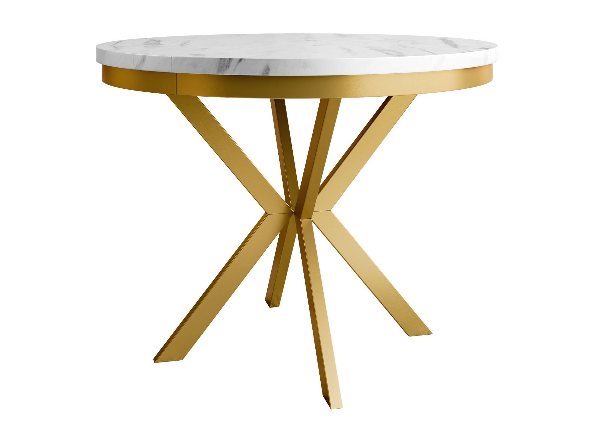 Tafel Oswego 156 (Wit marmer + Gouden)