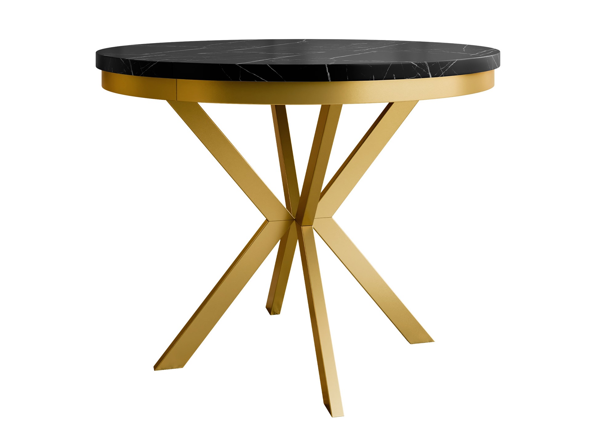 Tafel Oswego 156 (Zwart marmer + Gouden)
