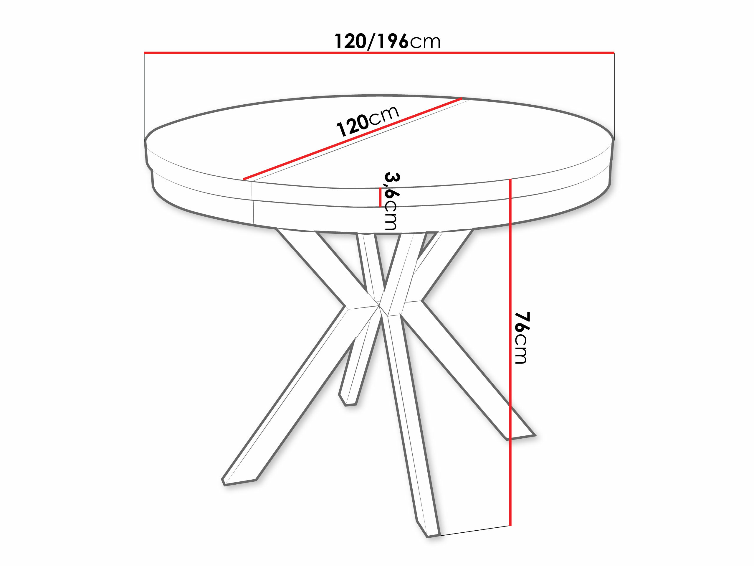 Tafel Oswego 157 (Wit + Gouden)