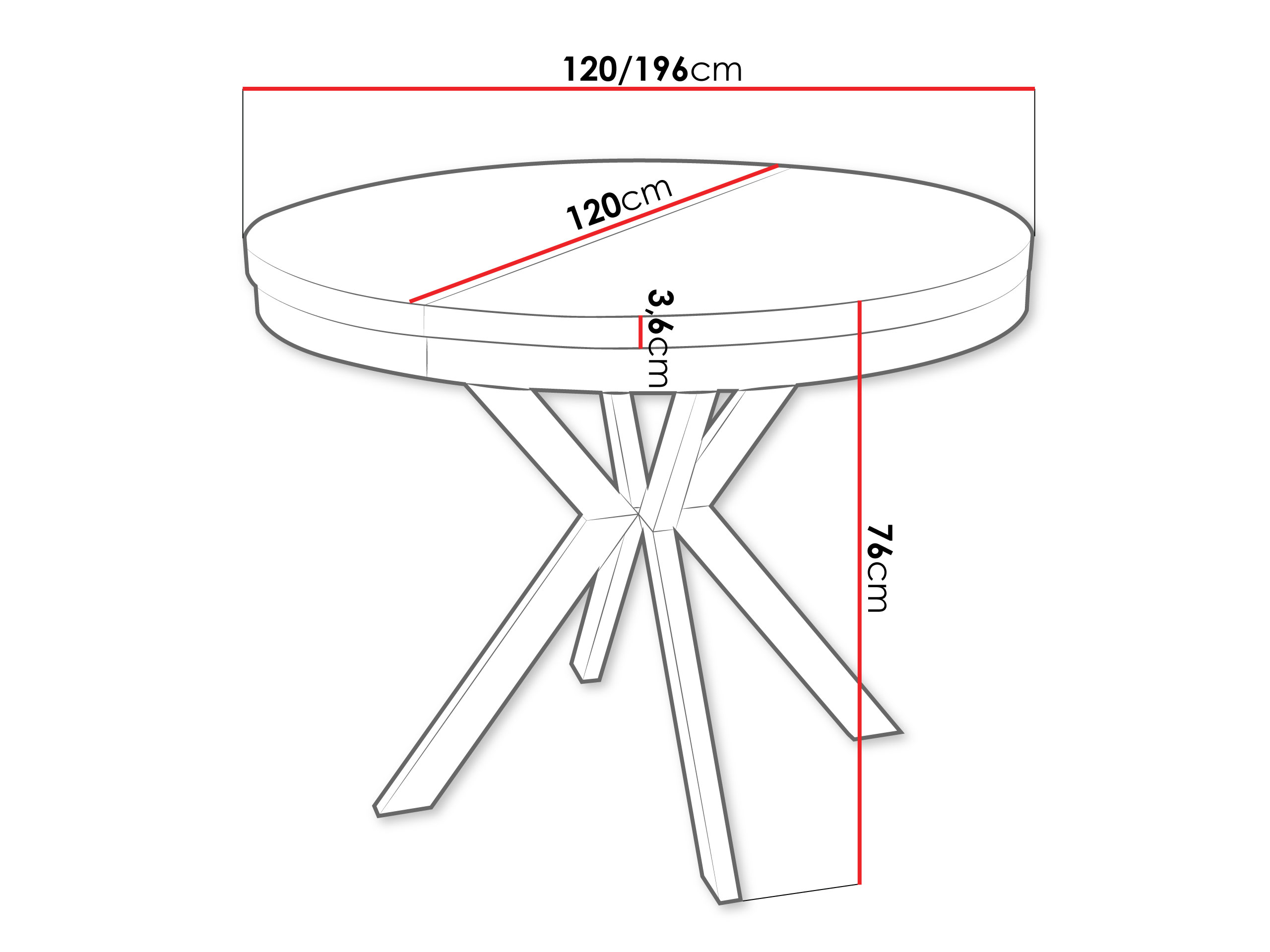 Tafel Oswego 157 (Zwart marmer)
