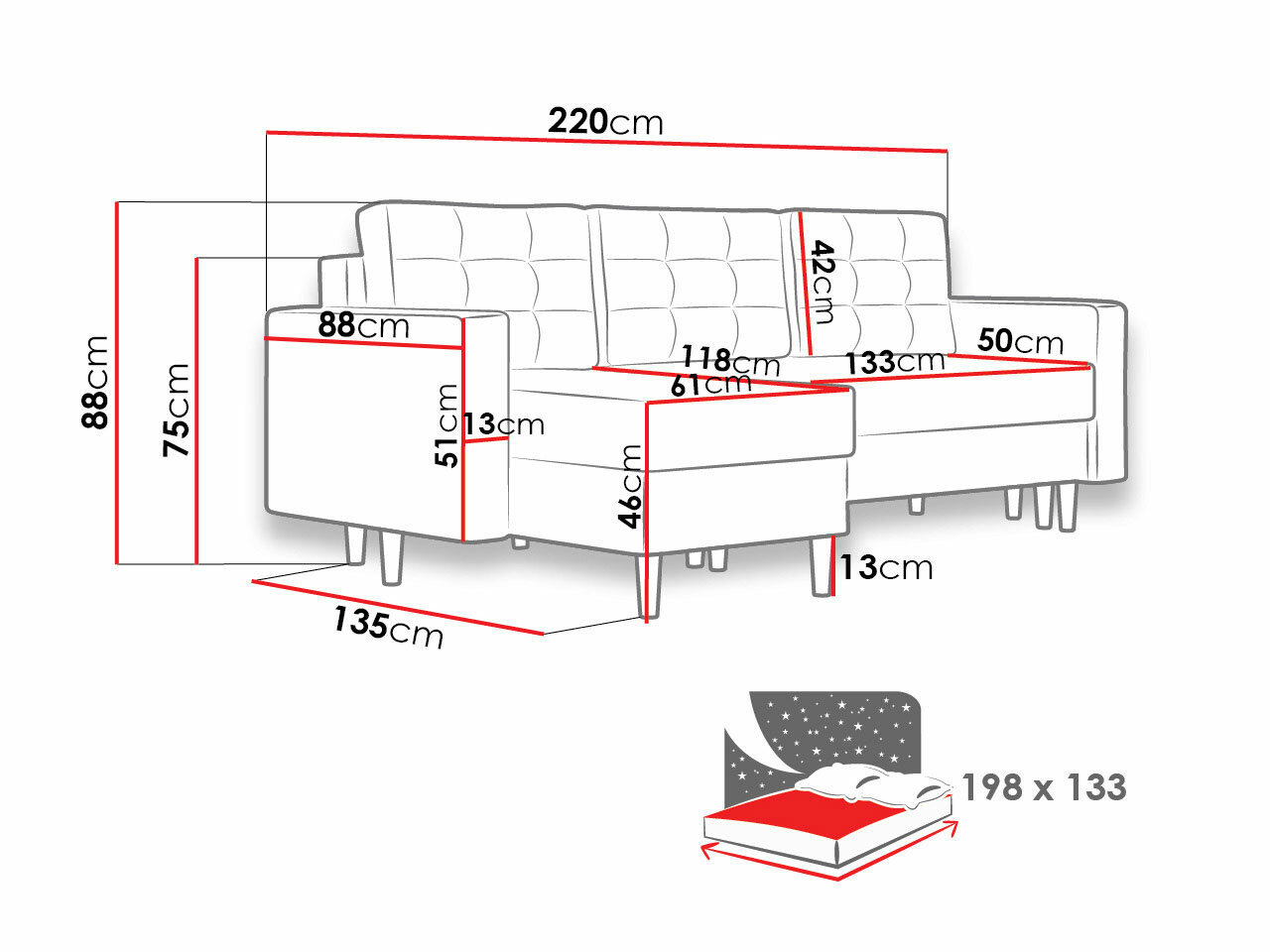 Hoekbank Columbus 108 (Kronos 19)