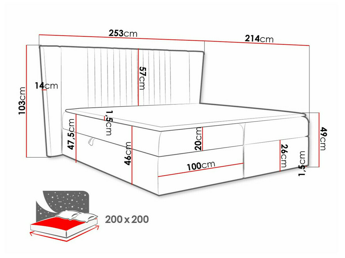 Boxspring Fenestra (Magic Velvet 2258)