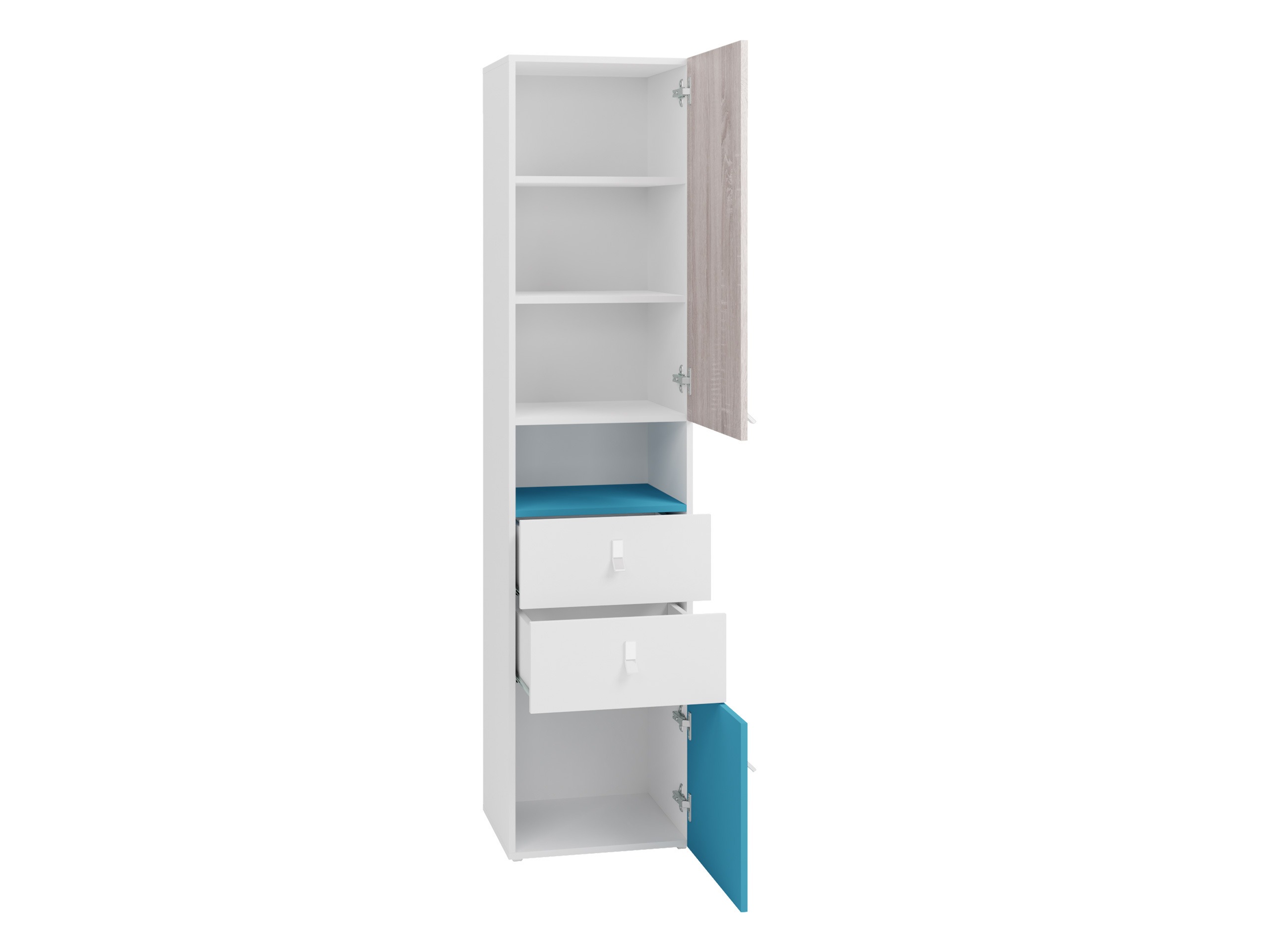 Boekenkast Camteso 102 (Zwart + Eiken + Beige)