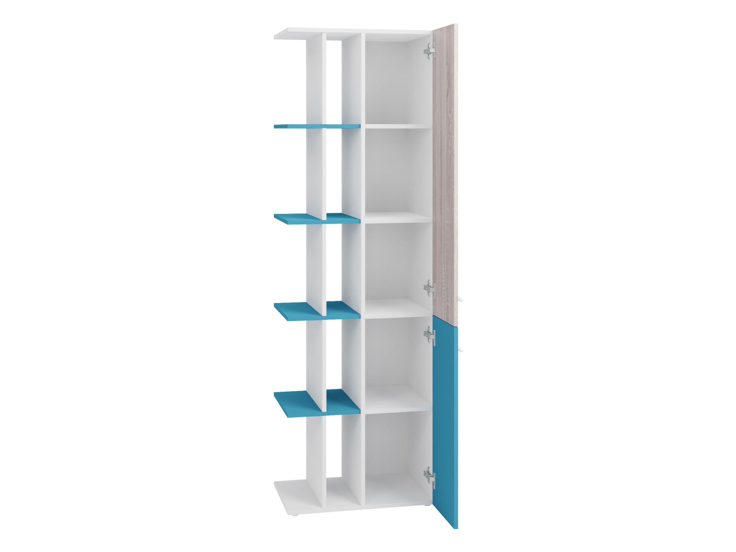 Boekenkast Camteso 103 (Zwart + Eiken + Beige)