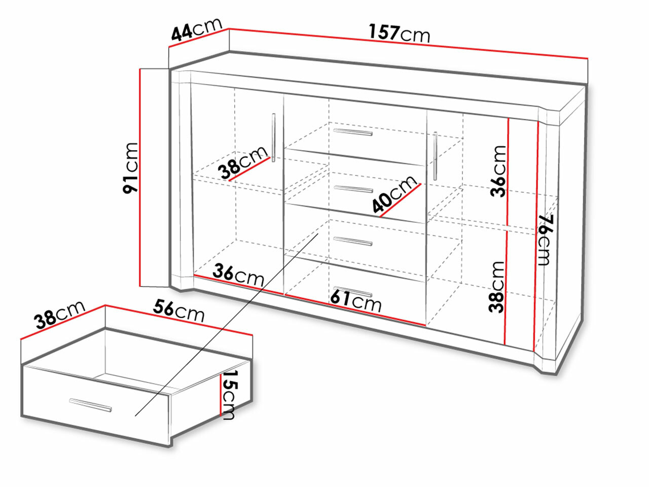 Ladekast Lorelie 100 (Truffel eiken)
