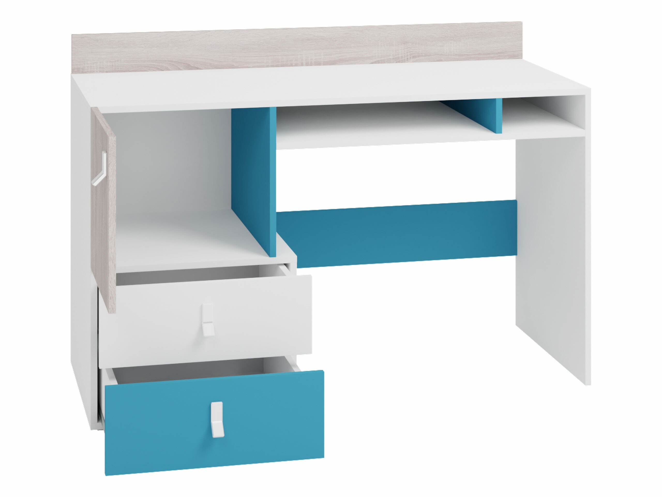 Bureau Camteso 107 (Zwart + Eiken + Beige)