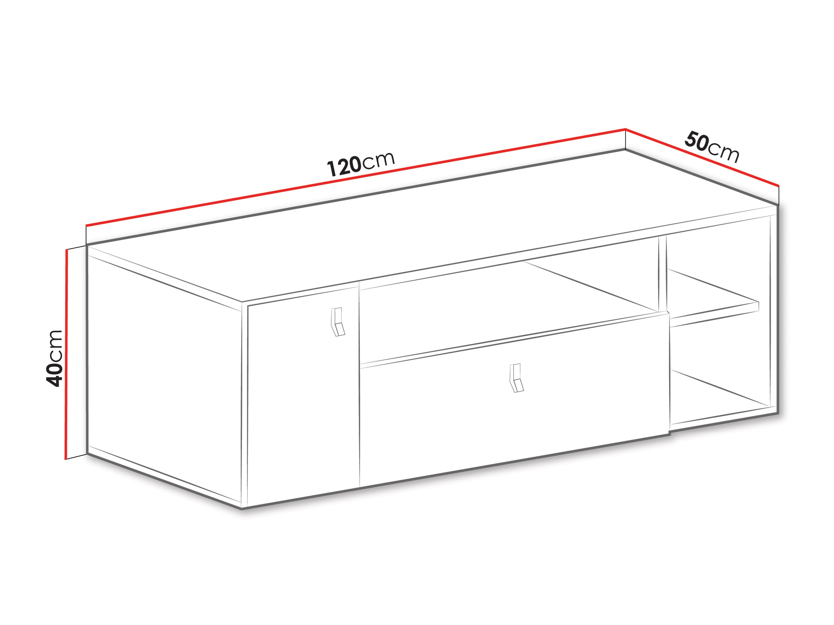 TV-meubel Camteso 108 (Zwart + Eiken + Beige)