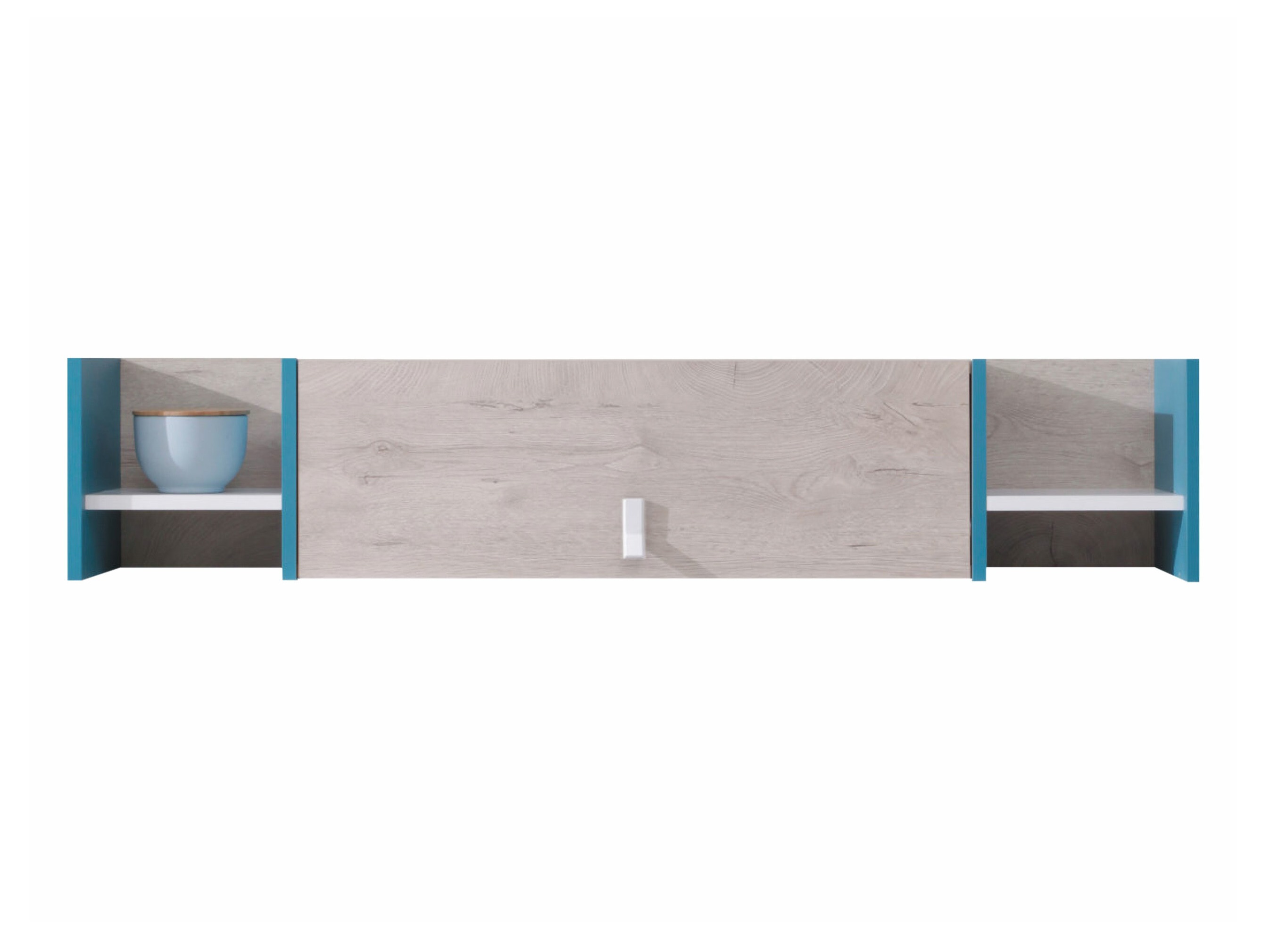 Wandplank Camteso 110 (Wit + Eiken + Turquoise)