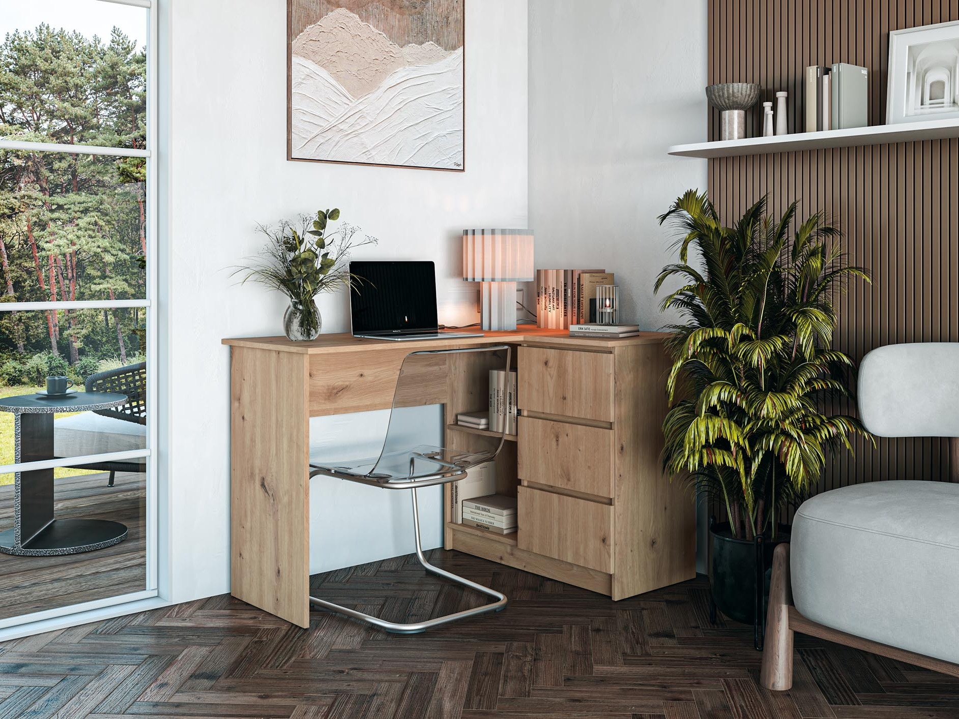 Hoekbureau Houston 1950 (Artisan eiken)