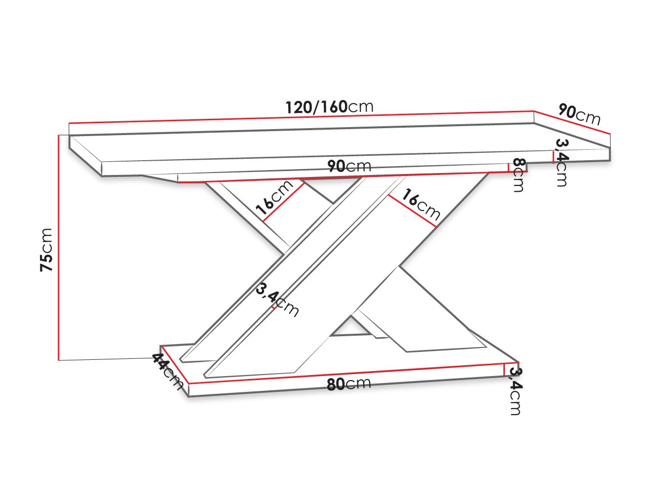 Tafel Goodyear 117 (Artisan eiken + Zwart)